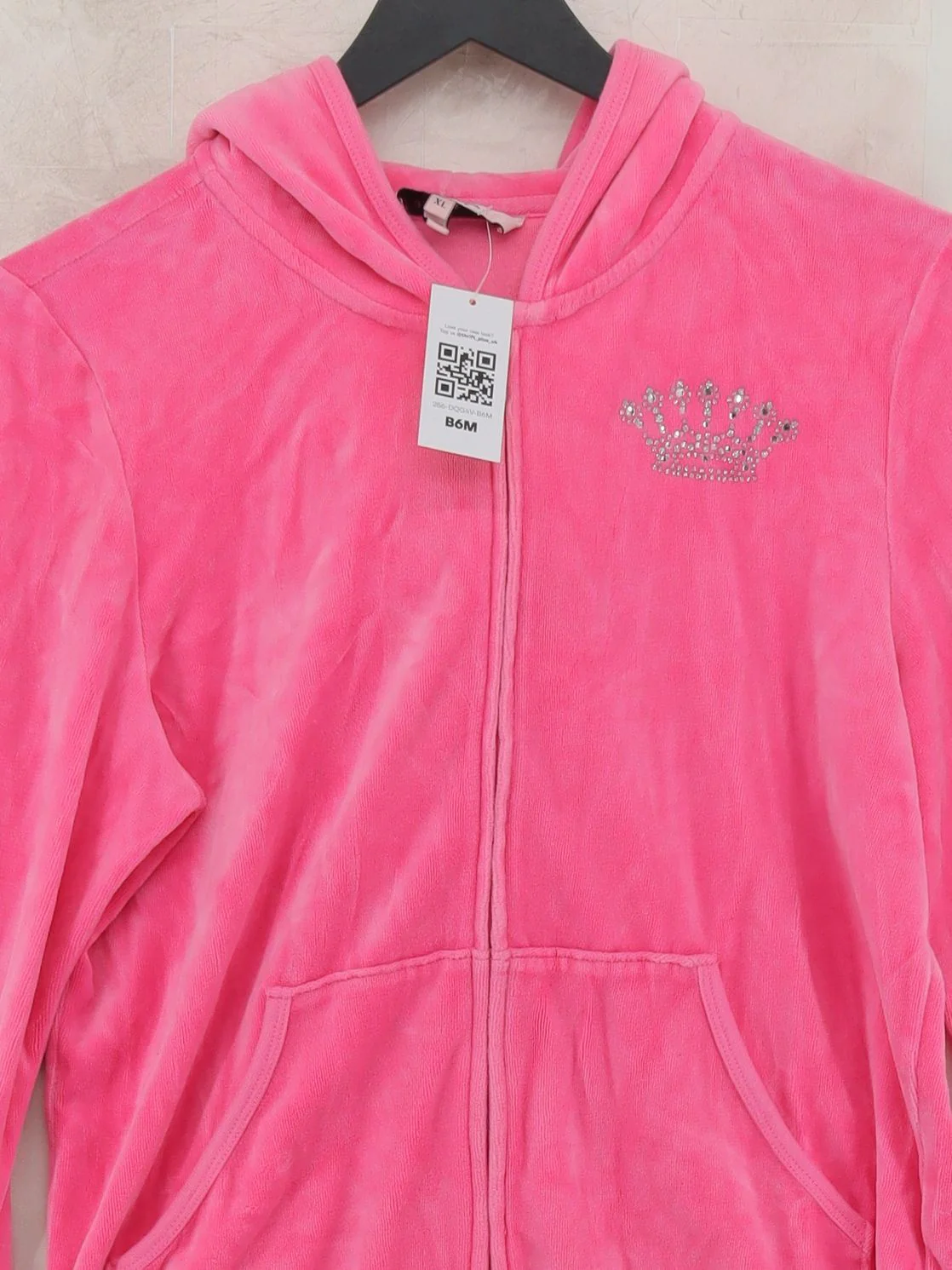 Juicy Couture Women's Hoodie XL Pink Graphic Cotton with Polyester Pullover - Image 3