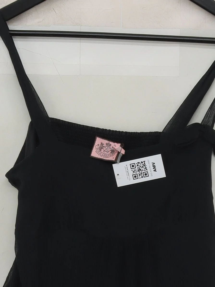 Juicy Couture Women's Top M Black Viscose with Silk, Cotton Basic - Image 3