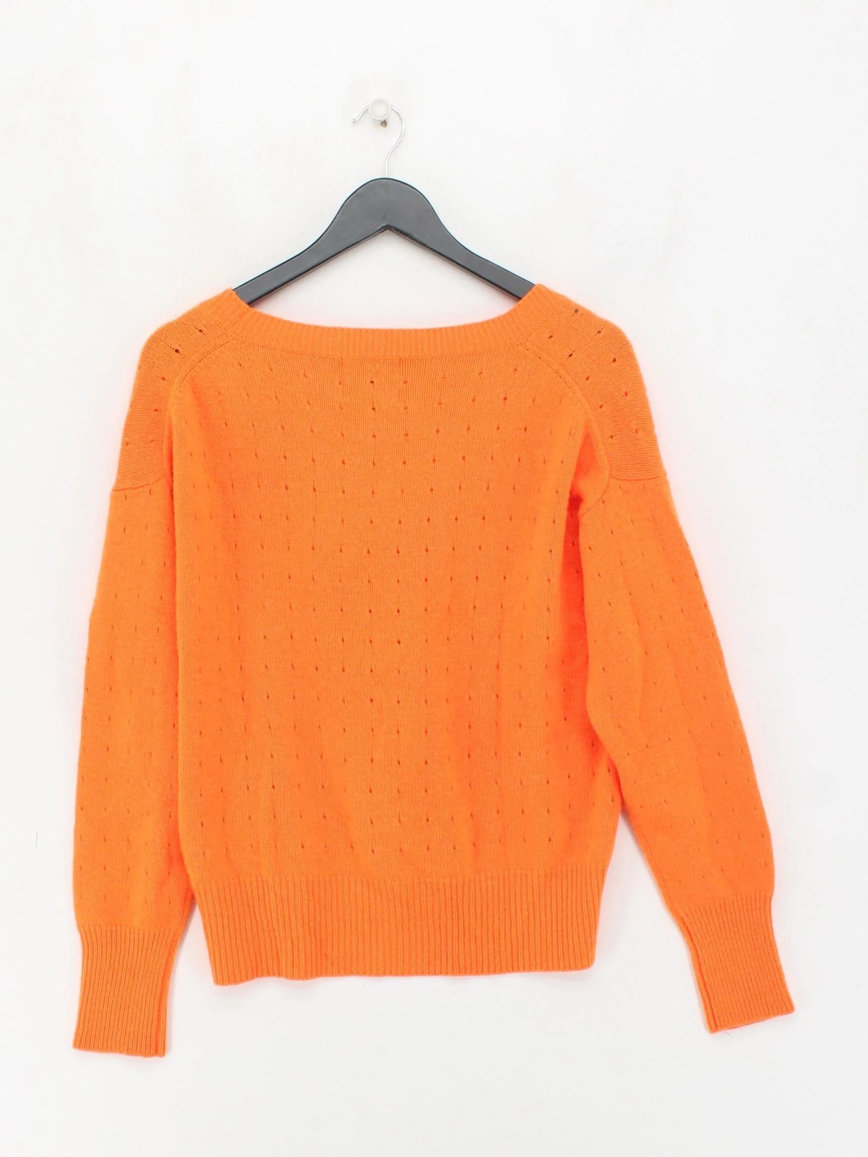 Jumper 1234 Women's Cardigan S Orange 100% Cashmere V-Neck Cardigan - Image 2