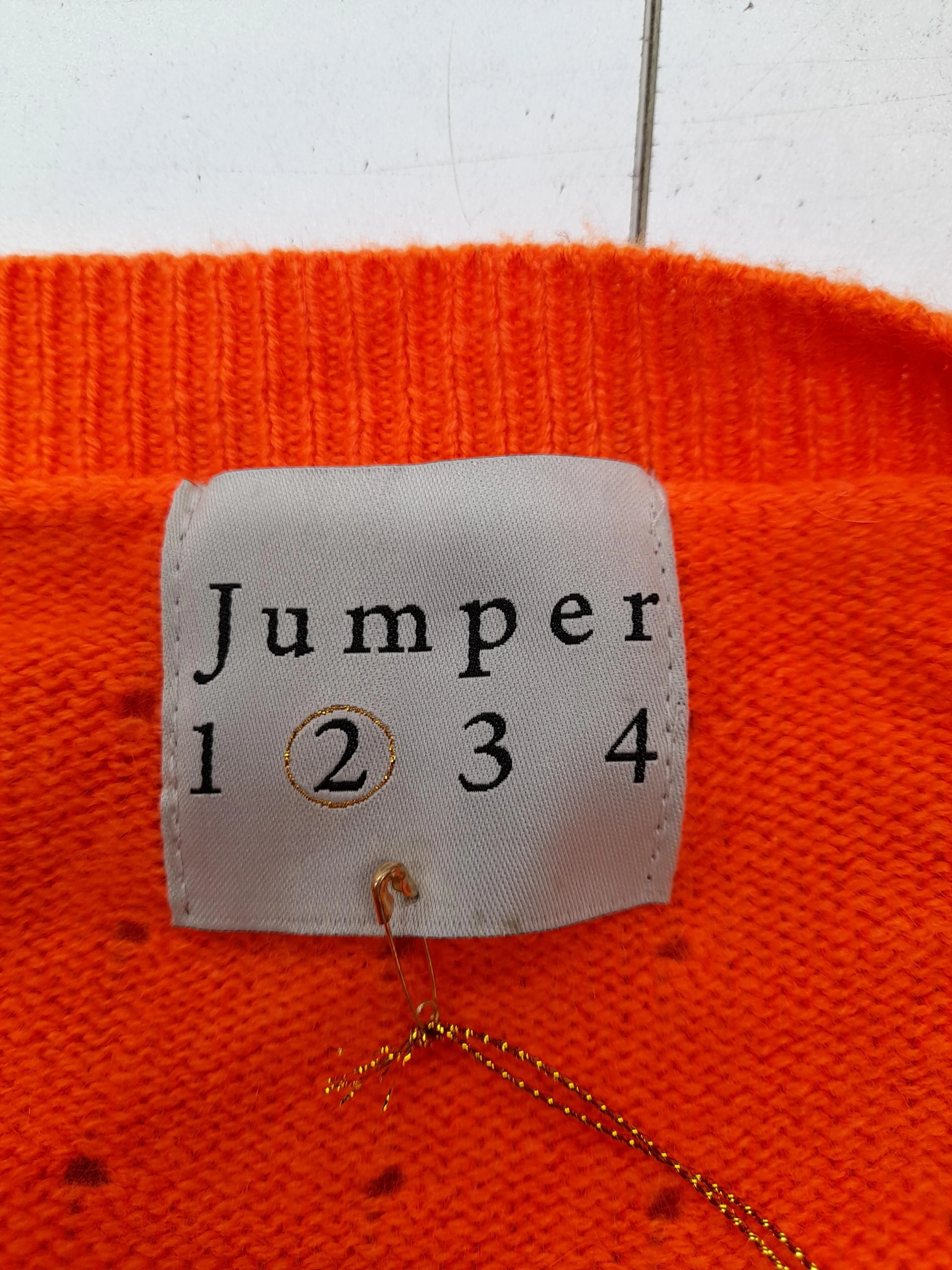 Jumper 1234 Women's Cardigan S Orange 100% Cashmere V-Neck Cardigan - Image 5