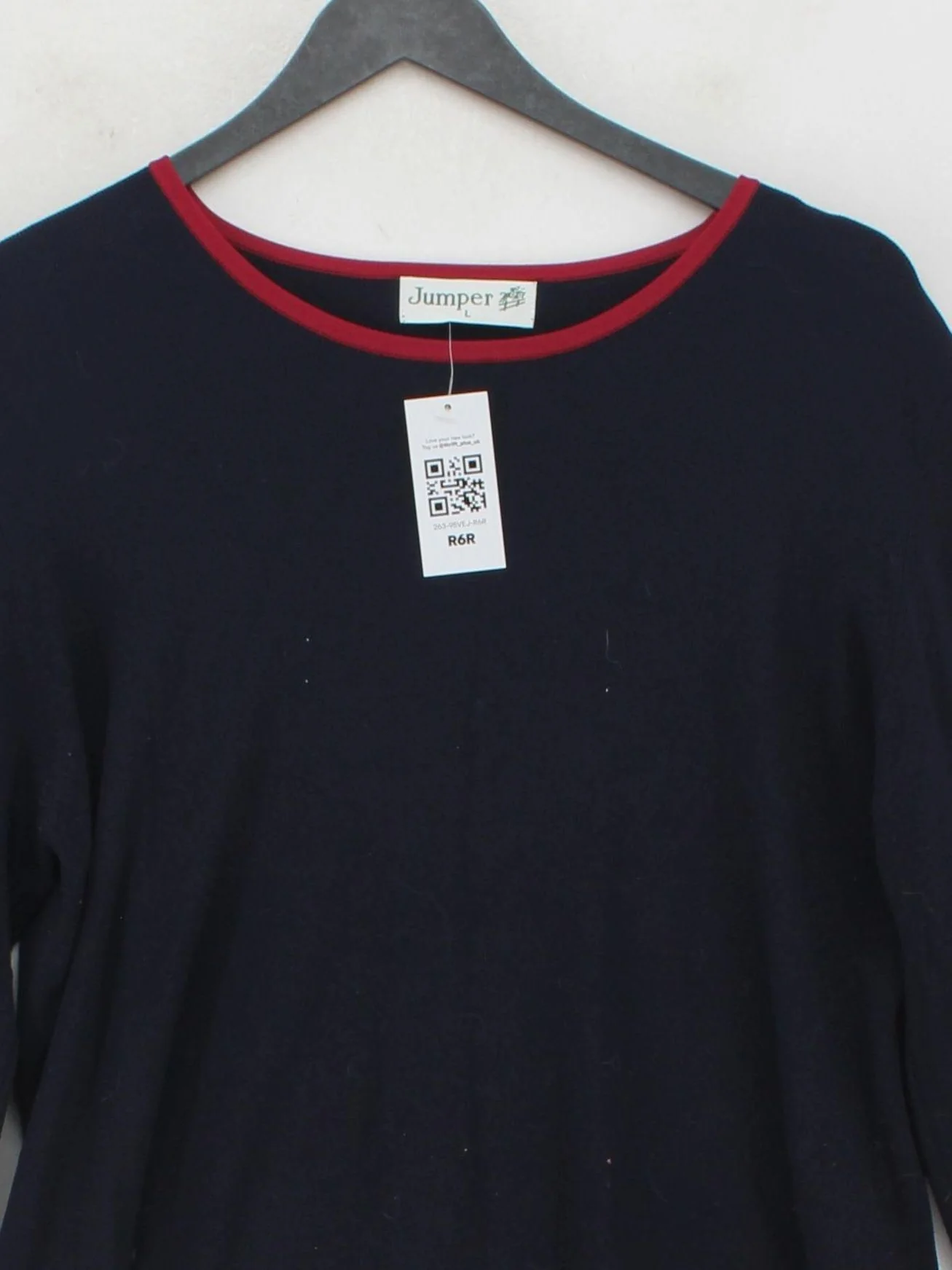 Jumper Men's Jumper L Blue Striped Viscose with Nylon Round Neck Pullover - Image 3