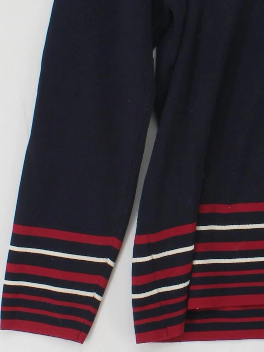 Jumper Men's Jumper L Blue Striped Viscose with Nylon Round Neck Pullover - Image 4