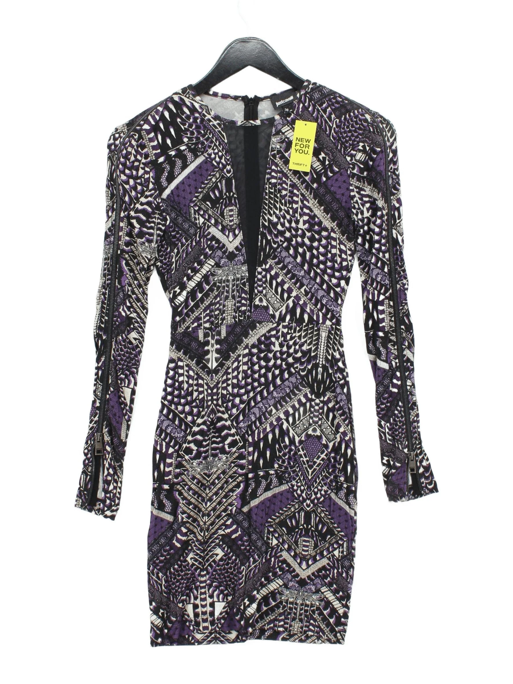 Just Cavalli Bodycon Mini Dress UK8 in Purple
