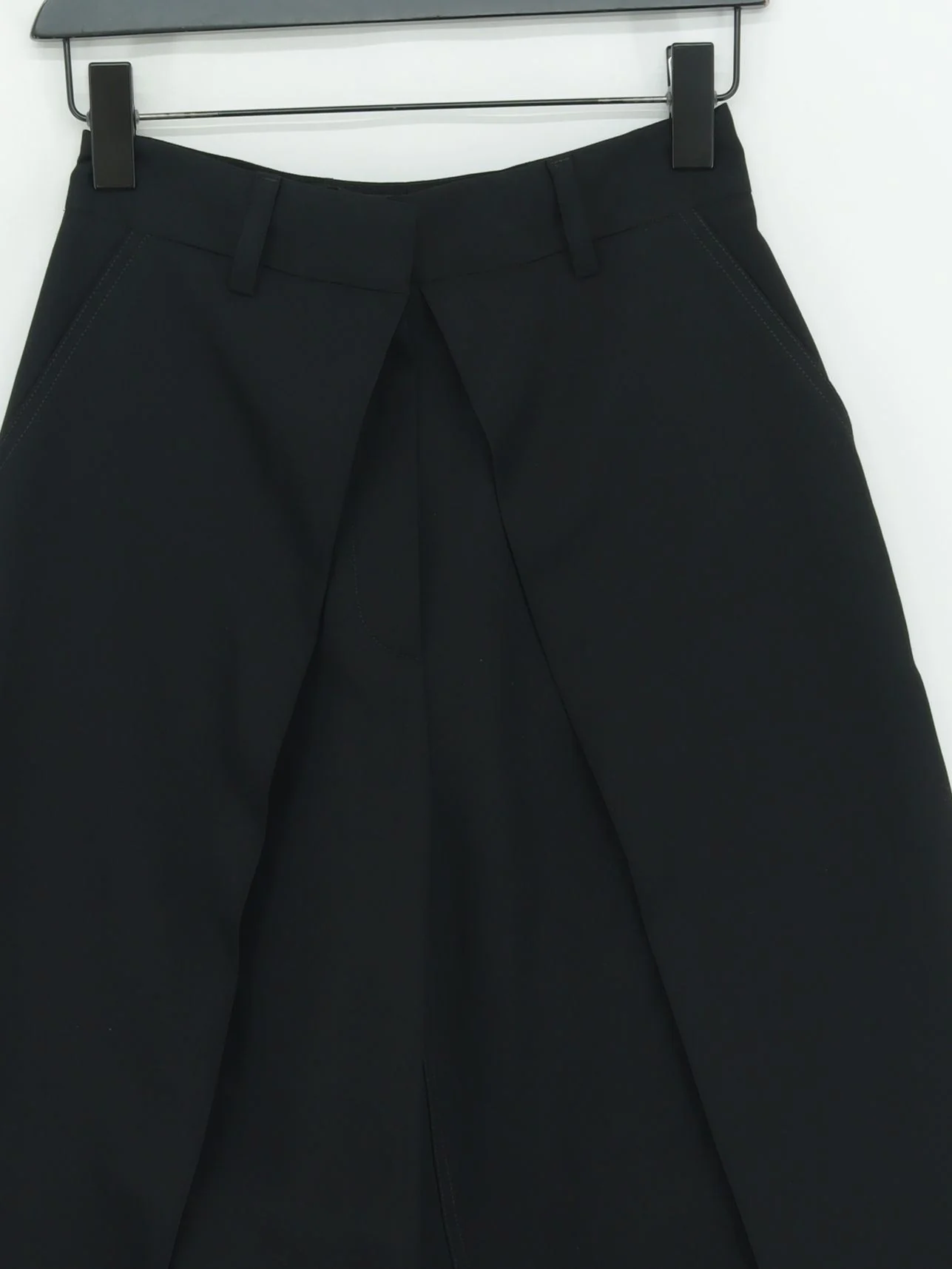 Jw Anderson Women's Trousers UK 6 Black Wool with Cotton Wide-Leg Cropped - Image 3