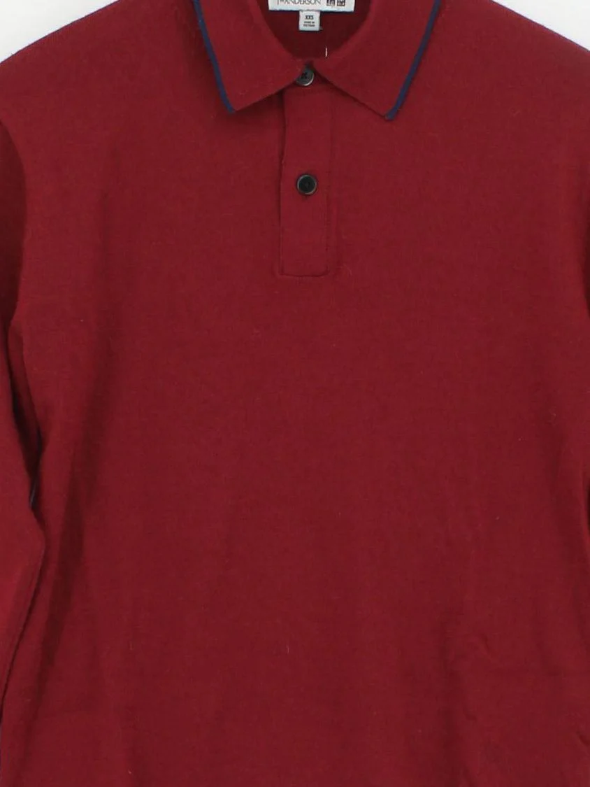 JW Anderson X Uniqlo Men's Polo XXS Red Wool with Acrylic, Polyester Basic - Image 3
