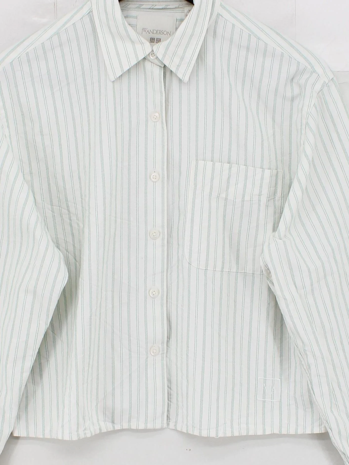 JW Anderson X Uniqlo Men's Shirt XS White Striped Cotton with Viscose Basic - Image 3