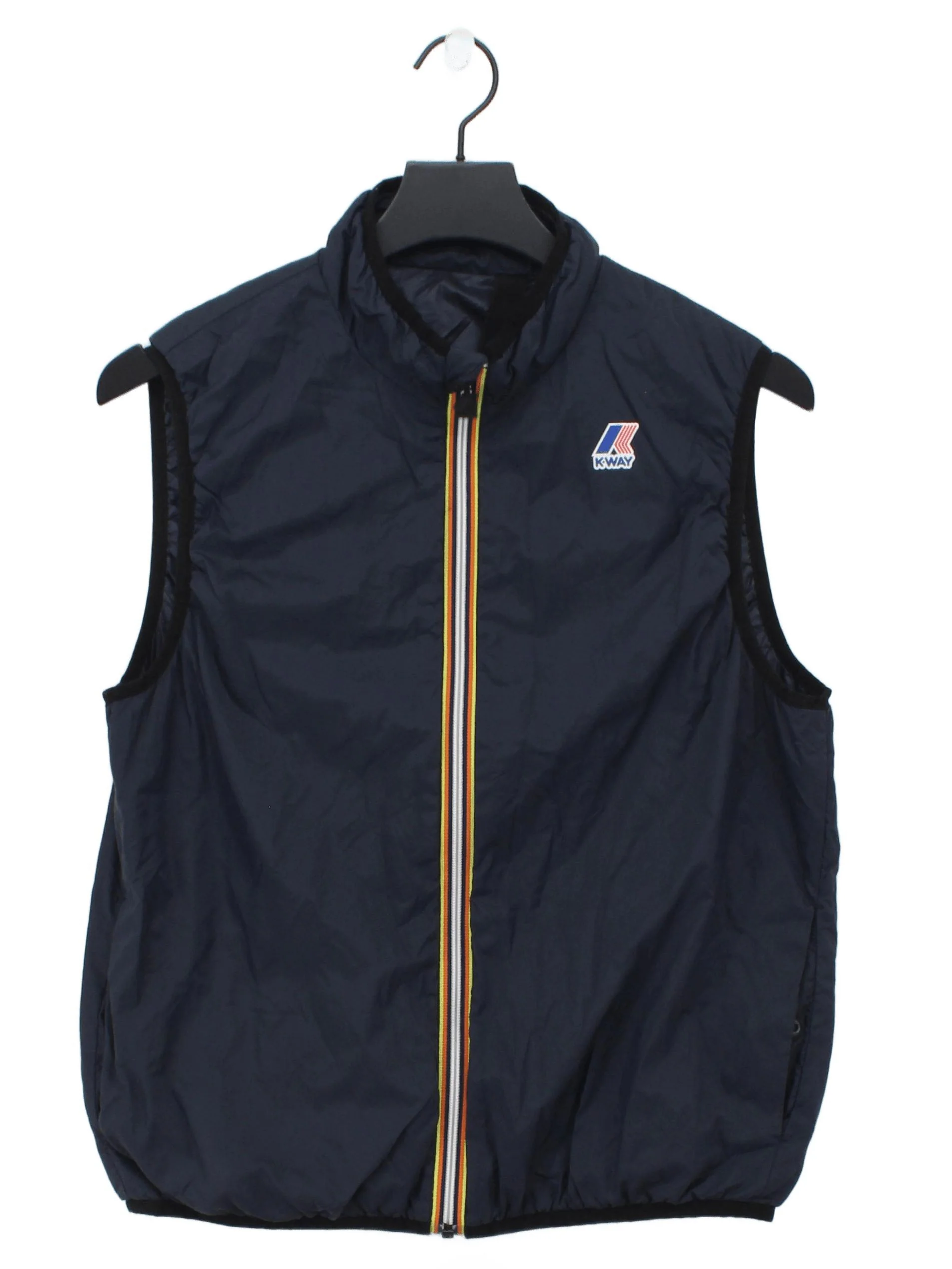 K-way Men's Coat M Blue Nylon with Polyester Overcoat