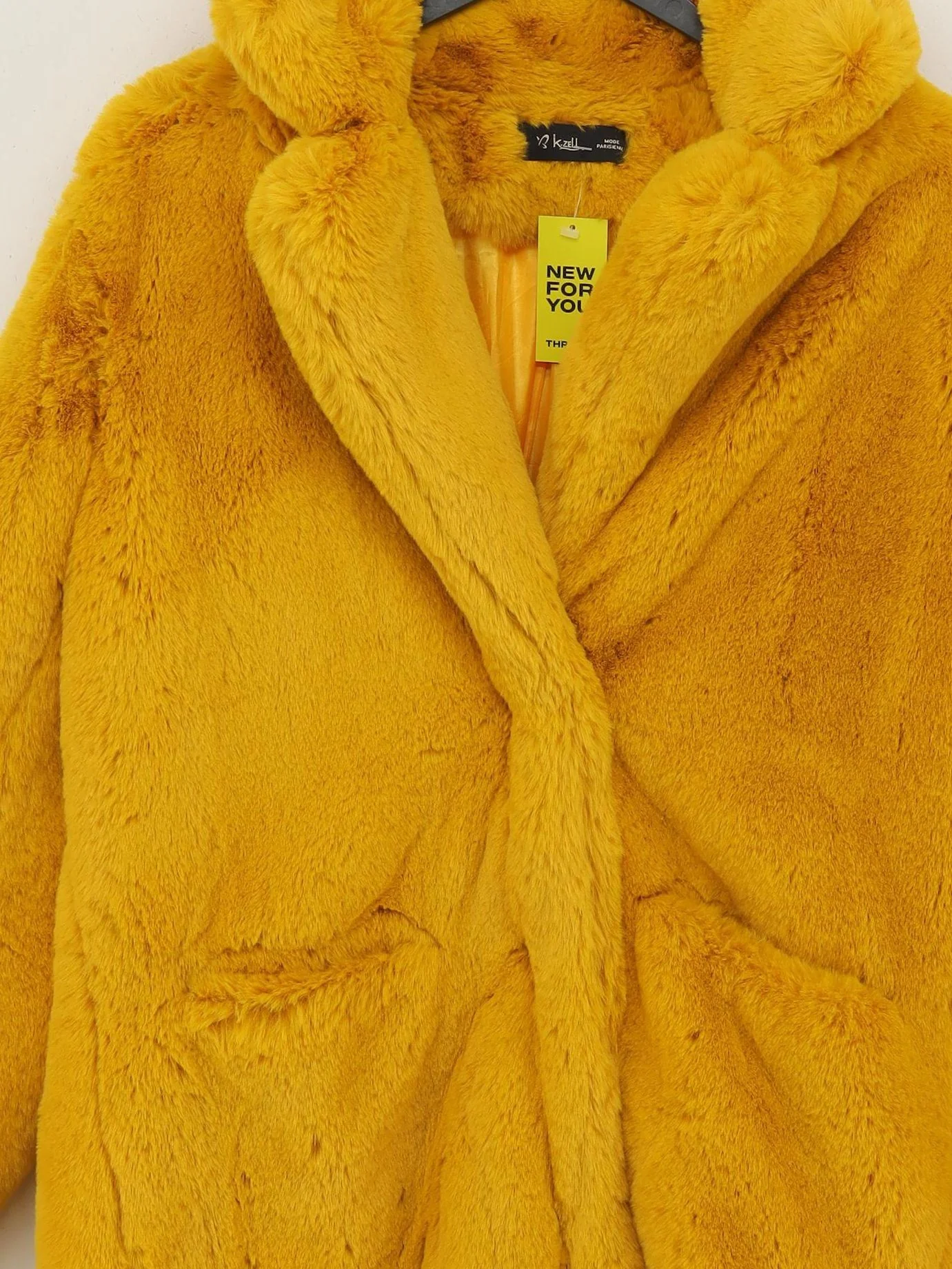 K.Zell Women's Coat S Yellow Acrylic with Polyester Puffer Jacket - Image 3
