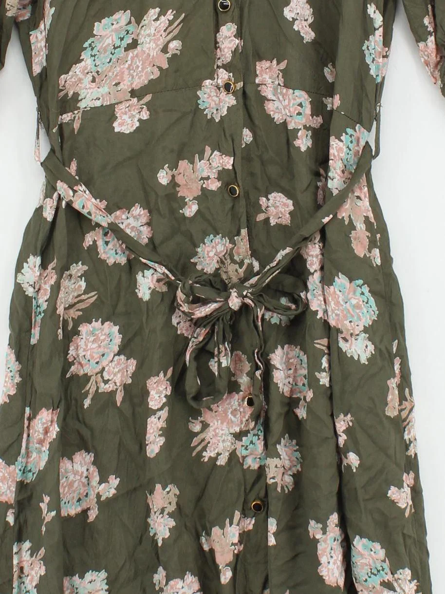 kaffe Shirt Midi Dress UK12 in Green - Image 3