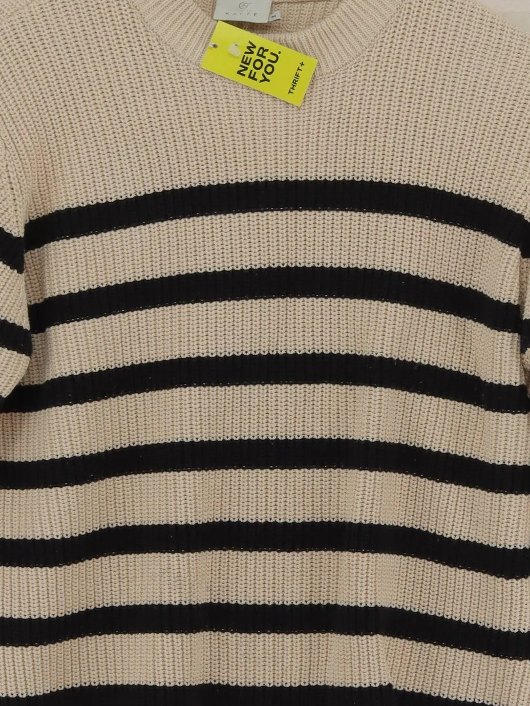 Kaffe Women's Jumper M Multi Striped Cotton with Acrylic Crew Neck Pullover - Image 3