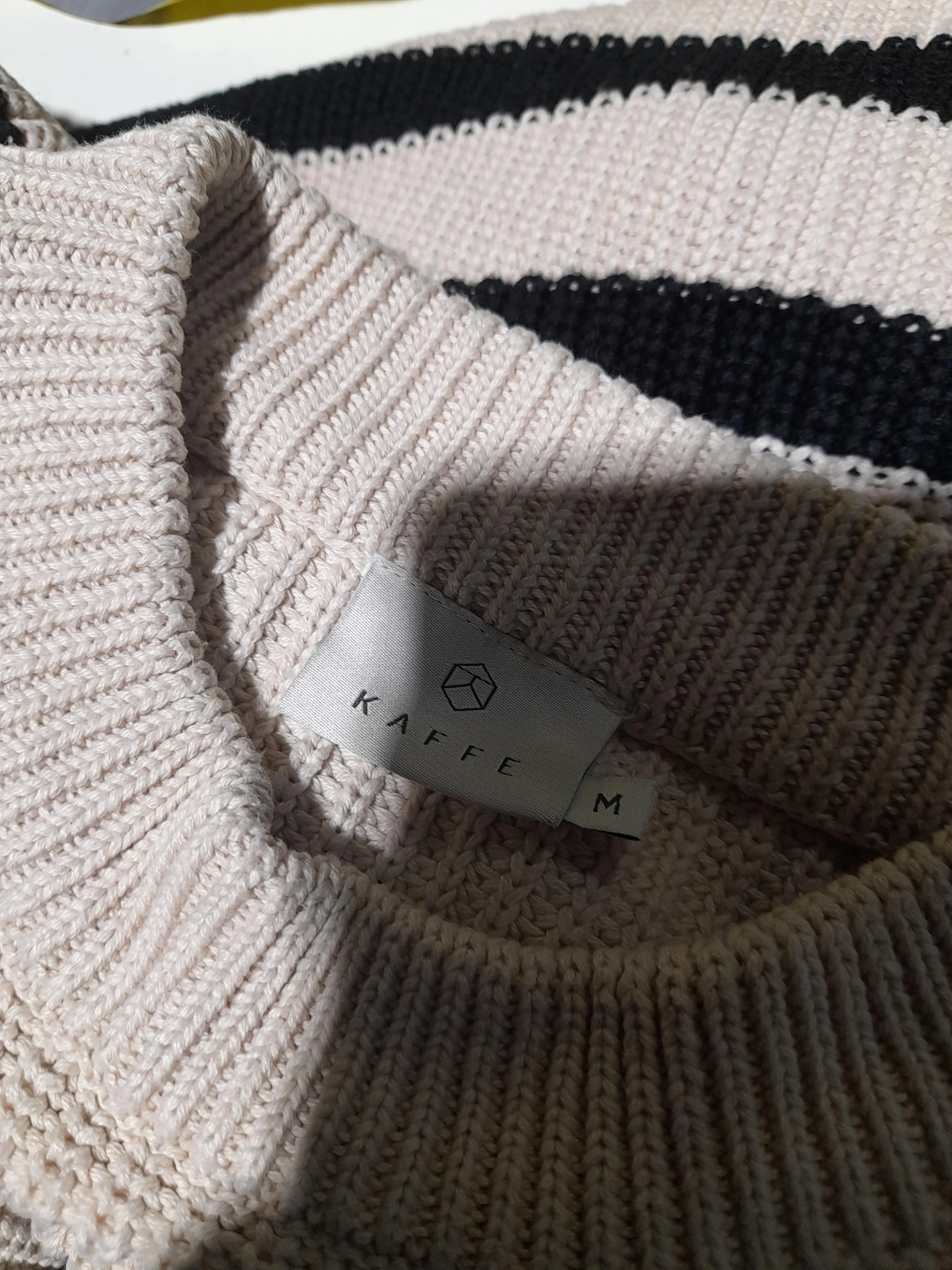 Kaffe Women's Jumper M Multi Striped Cotton with Acrylic Crew Neck Pullover - Image 5