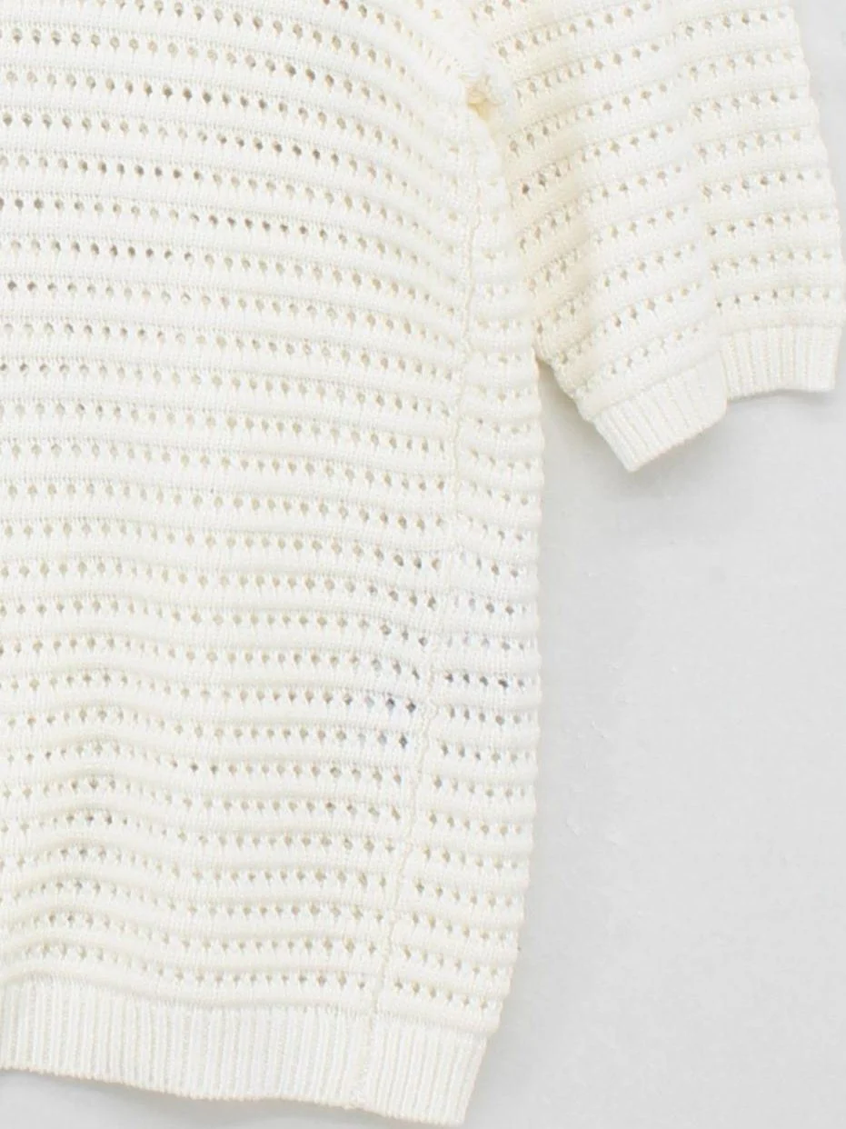 Kaffe Women's Jumper S White Cotton with Acrylic Crew Neck Pullover - Image 4