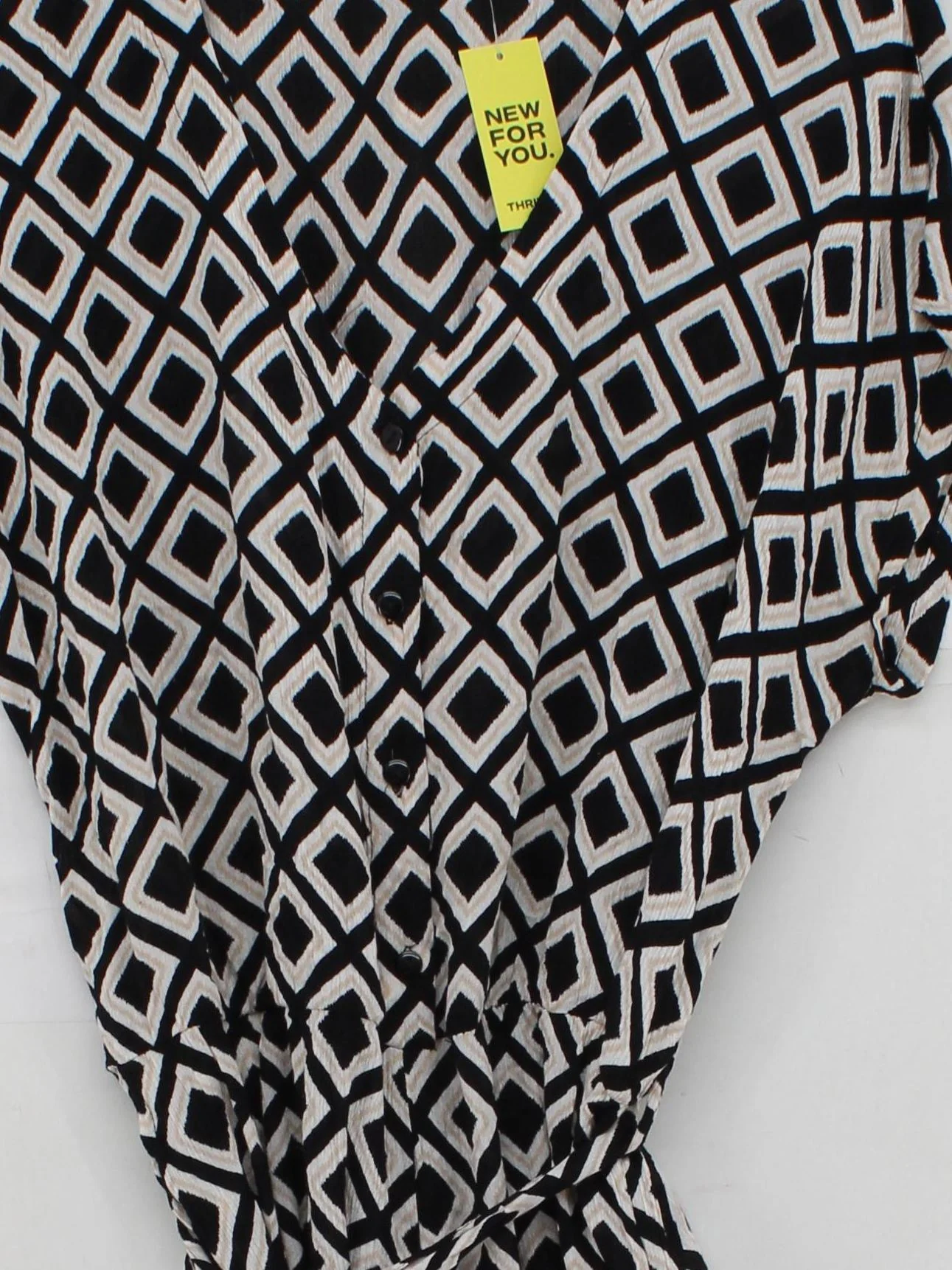 Kaffe Women's Jumpsuit UK 12 Black Geometric 100% Other Wide-Leg Jumpsuit - Image 3