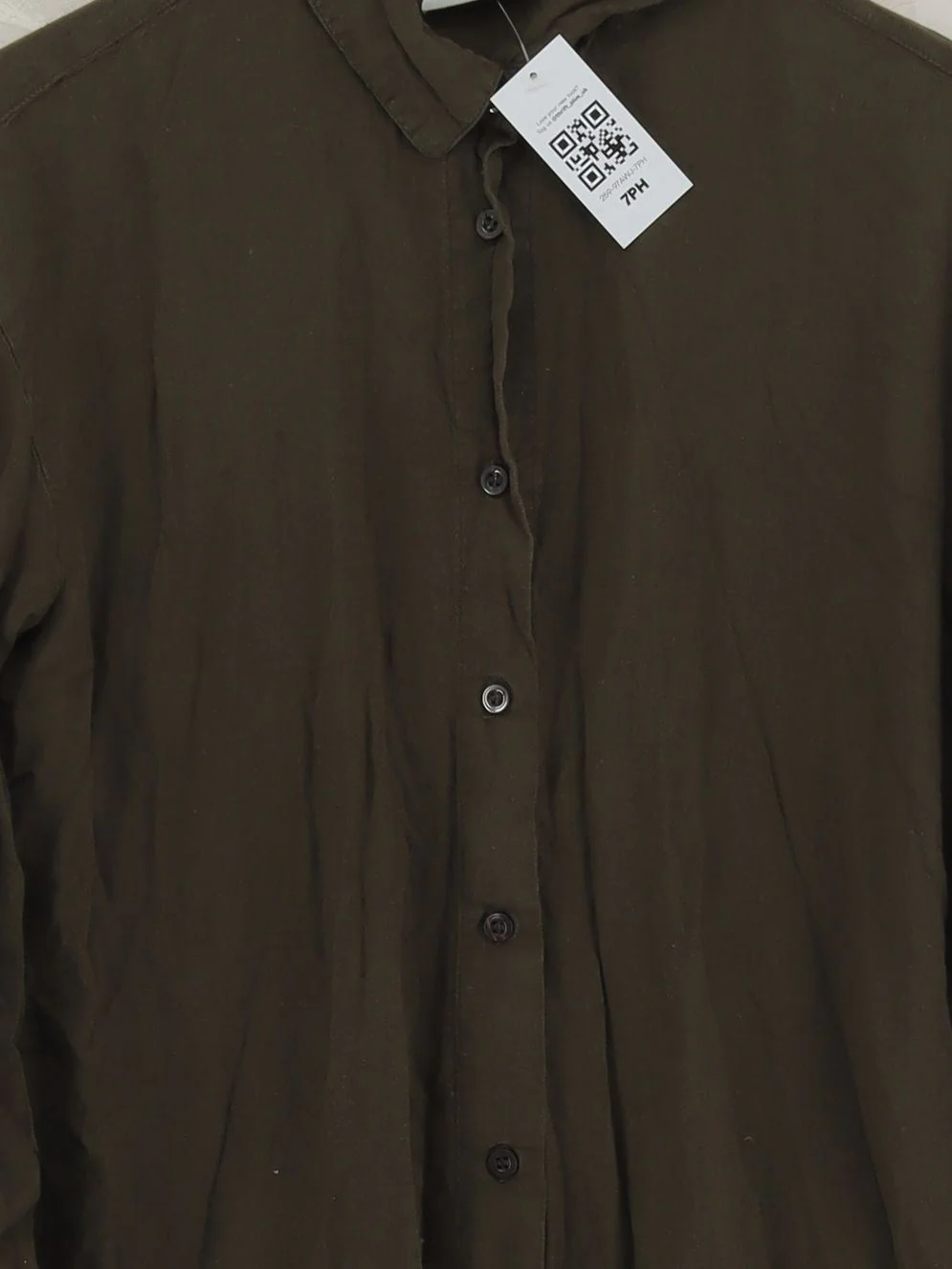 Kaffe Women's Shirt UK 6 Green 100% Other Long Sleeve Collared Basic - Image 3