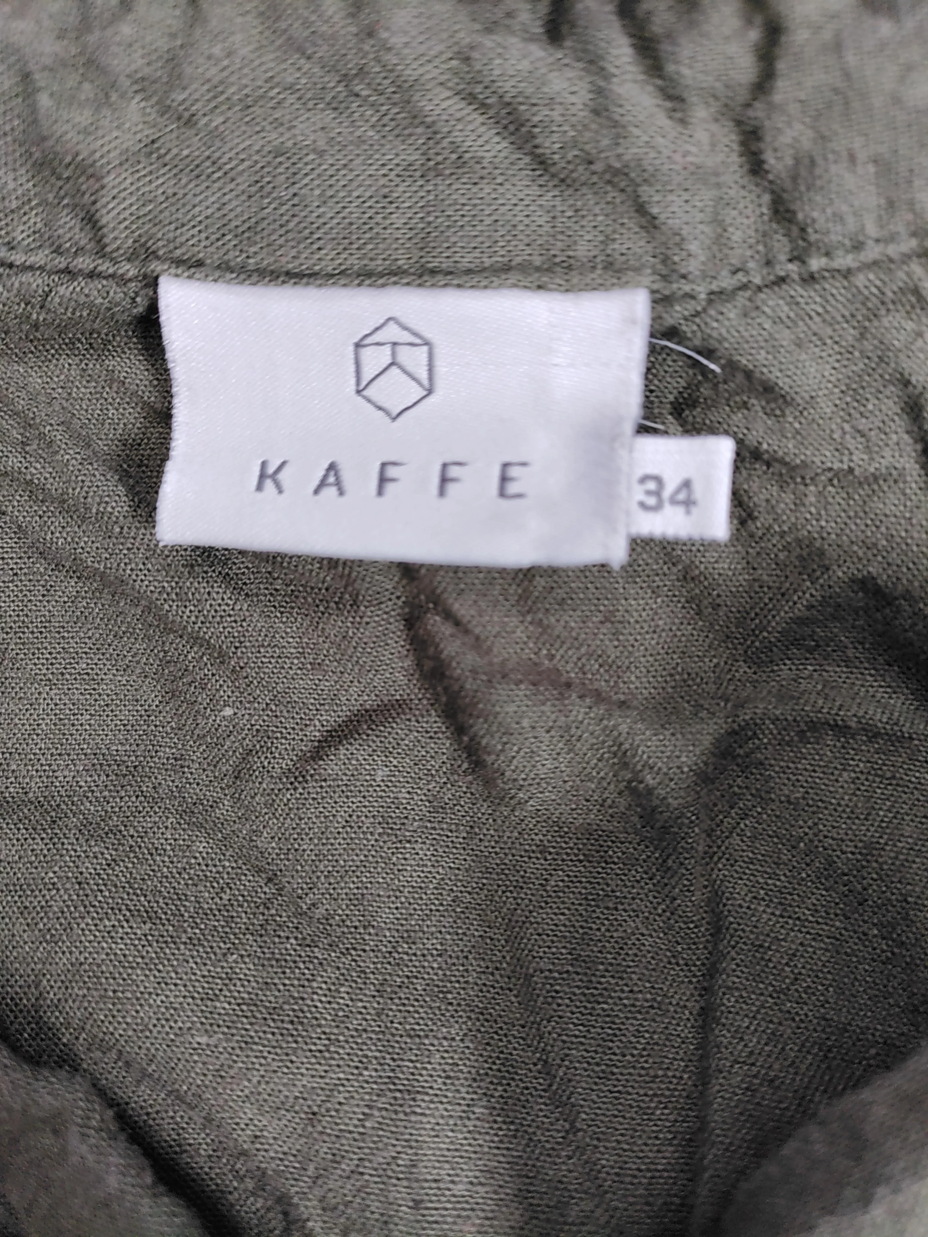 Kaffe Women's Shirt UK 6 Green 100% Other Long Sleeve Collared Basic - Image 5