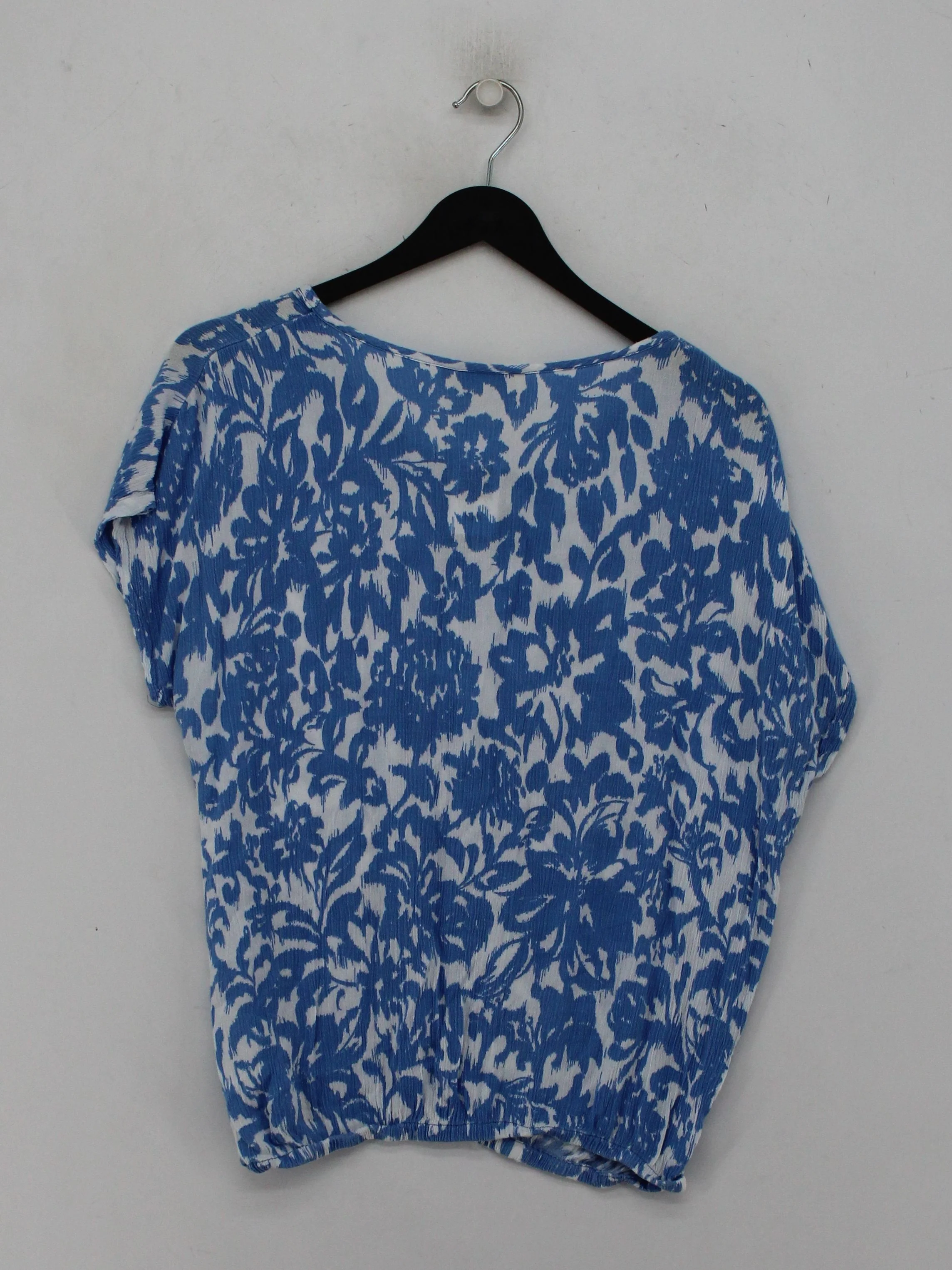 Kaffe Women's Top M Blue Floral 100% Other Short Sleeve Round Neck Basic - Image 2