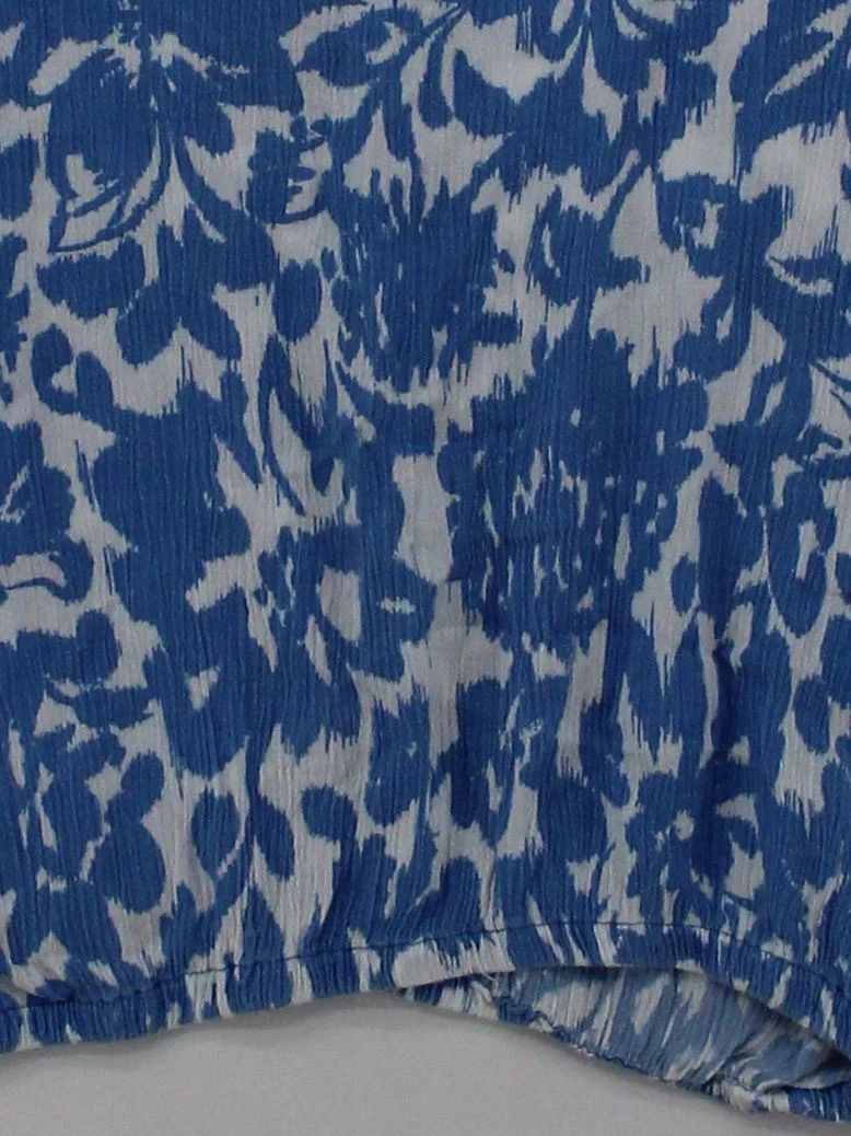 Kaffe Women's Top M Blue Floral 100% Other Short Sleeve Round Neck Basic - Image 4