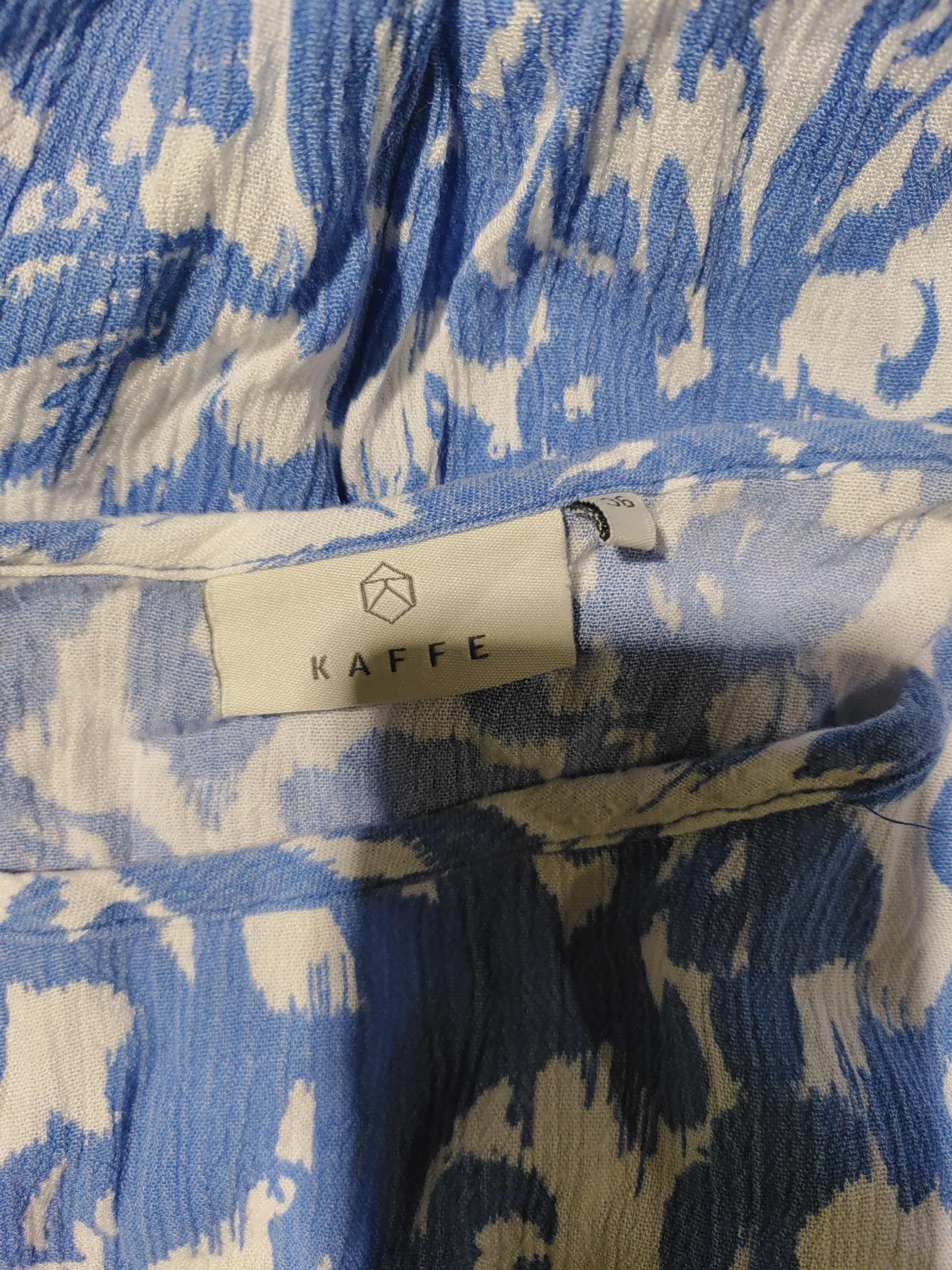 Kaffe Women's Top M Blue Floral 100% Other Short Sleeve Round Neck Basic - Image 5