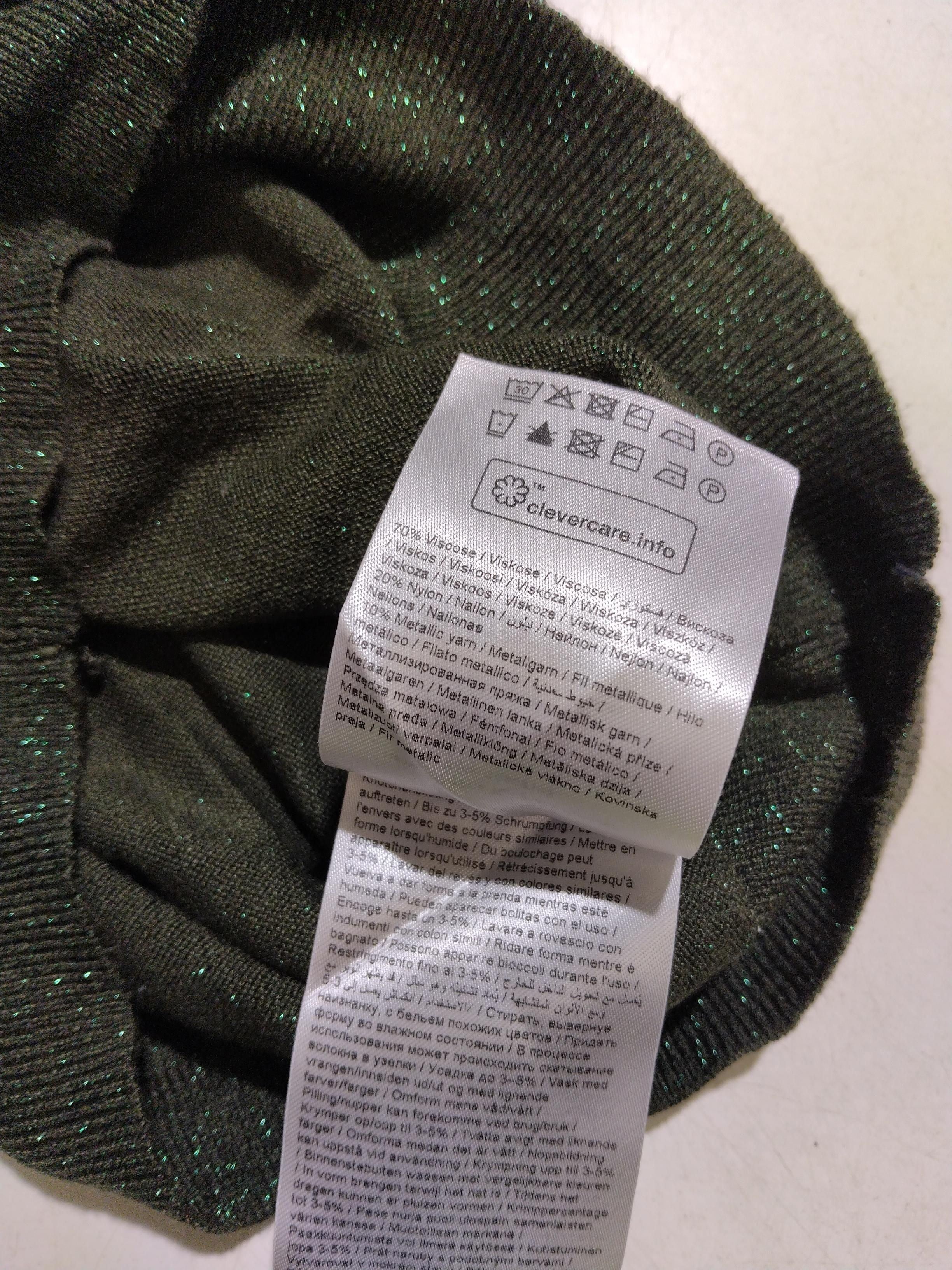 Kaffe Women's Top XS Green Viscose with Other Short Sleeve Mock Neck Basic - Image 6