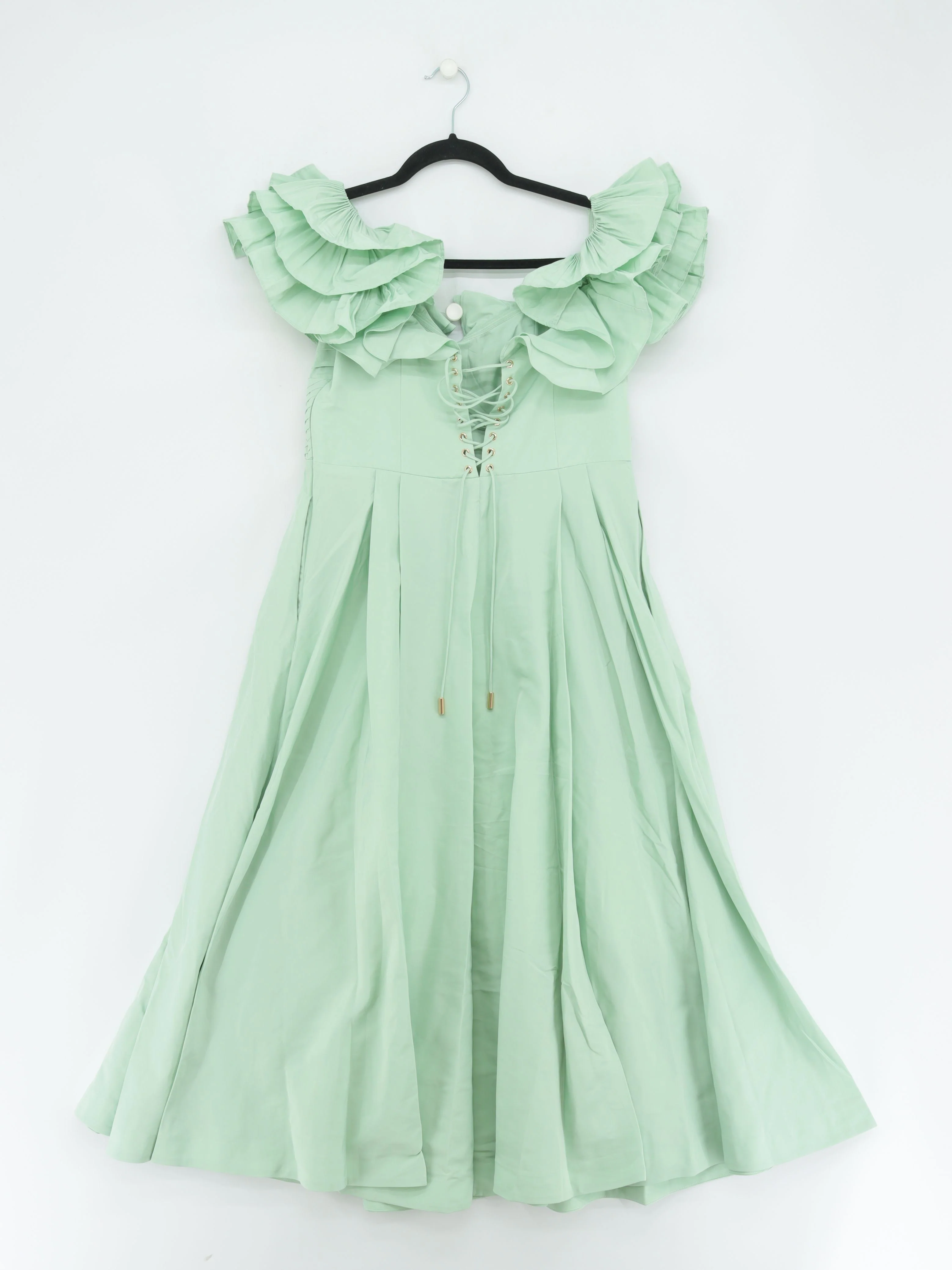 Karen Millen A-Line Maxi Dress UK12 in Green RRP £319 - Image 3