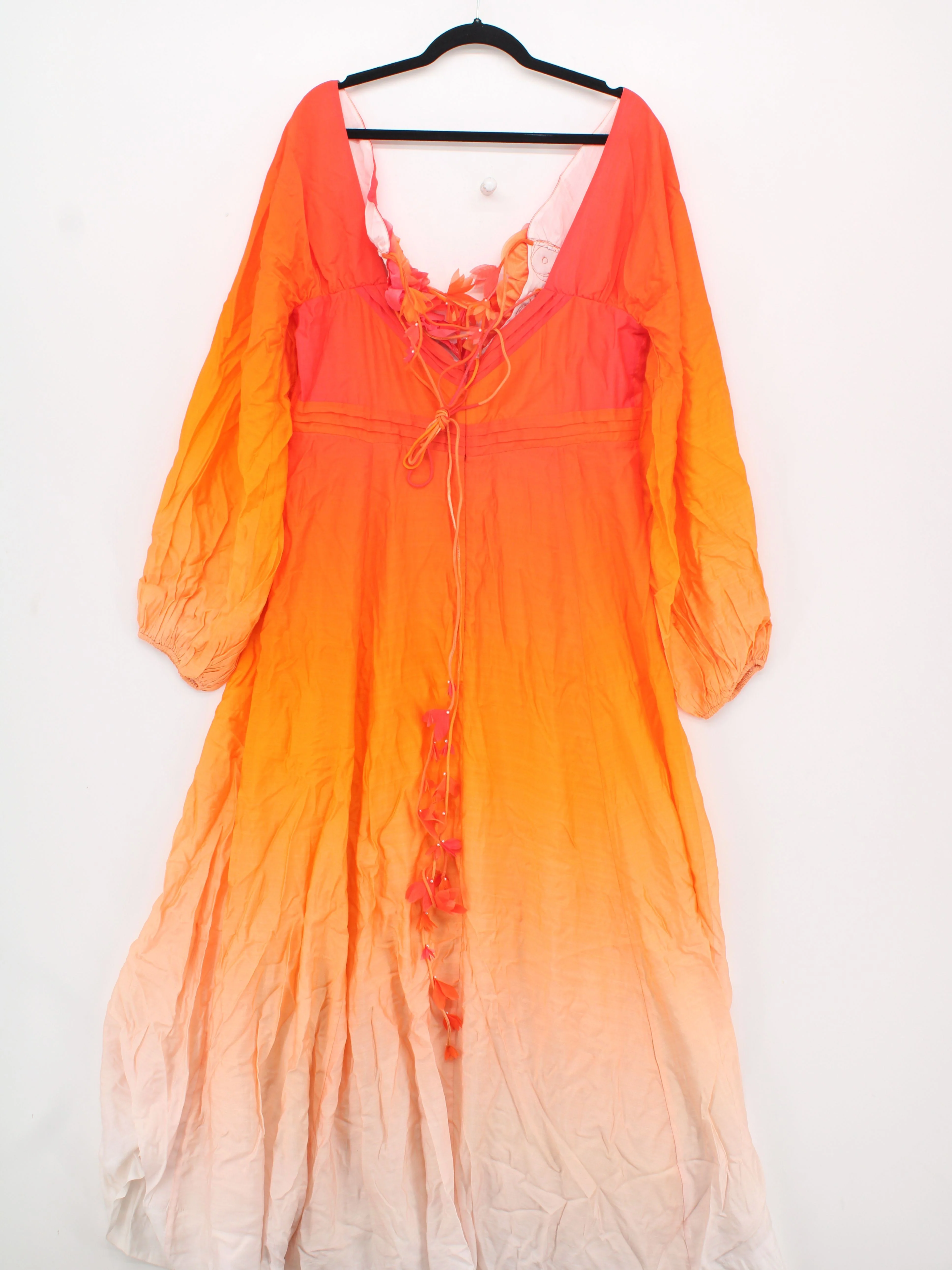 Karen Millen A-Line Maxi Dress UK16 in Orange RRP £299 - Image 2