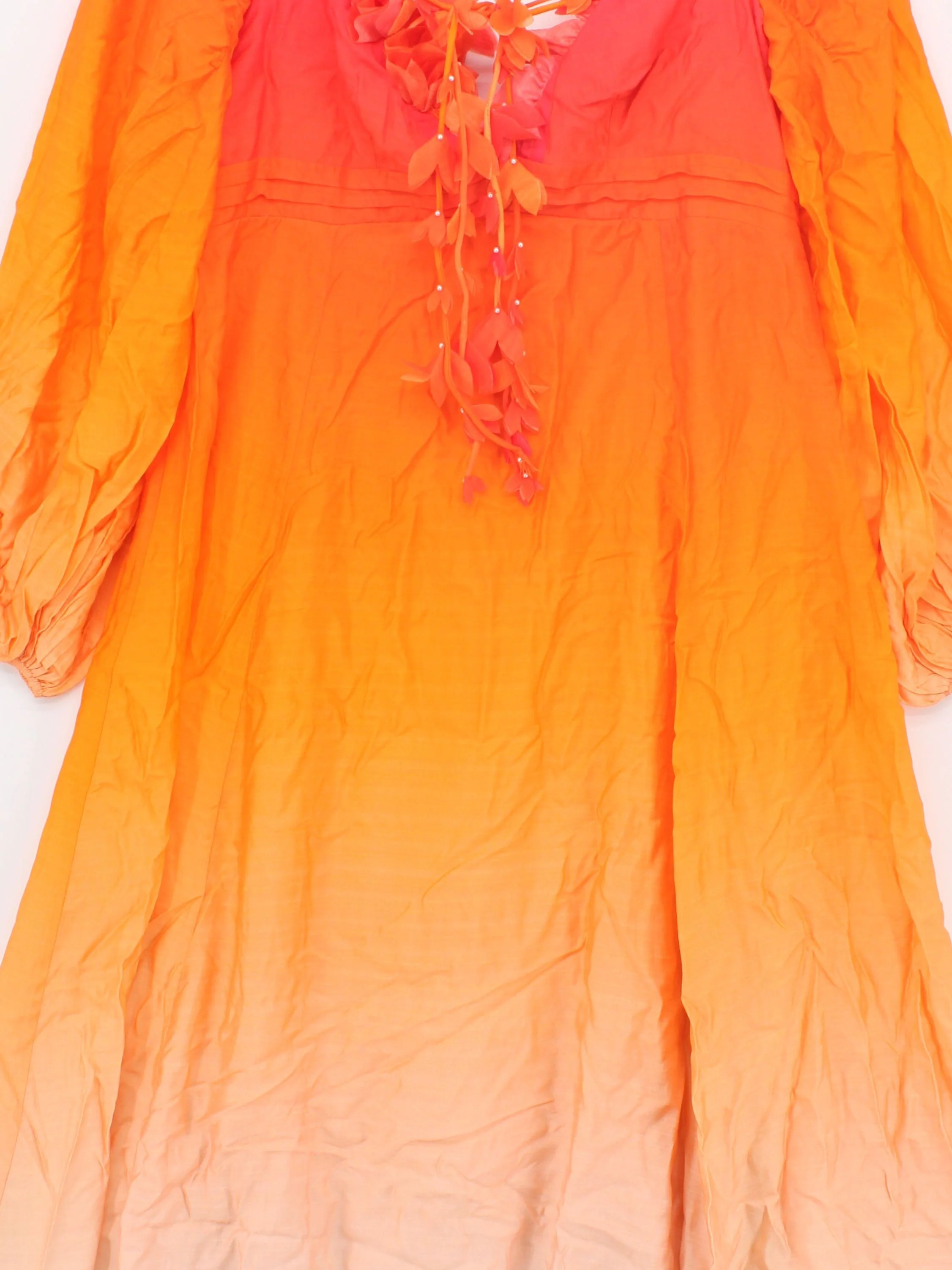 Karen Millen A-Line Maxi Dress UK16 in Orange RRP £299 - Image 3