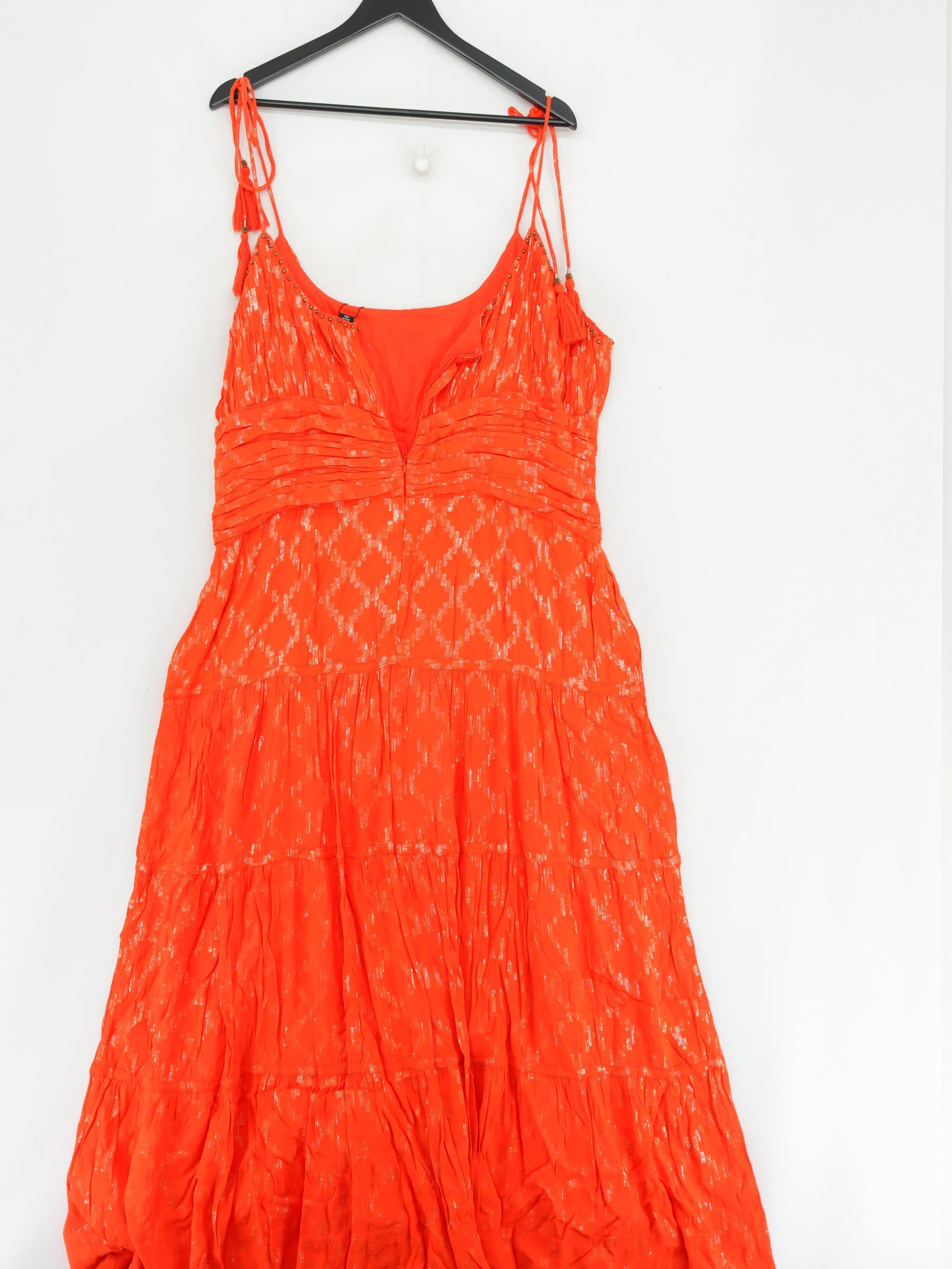 Karen Millen A-Line Maxi Dress UK20 in Orange RRP £179 - Image 2