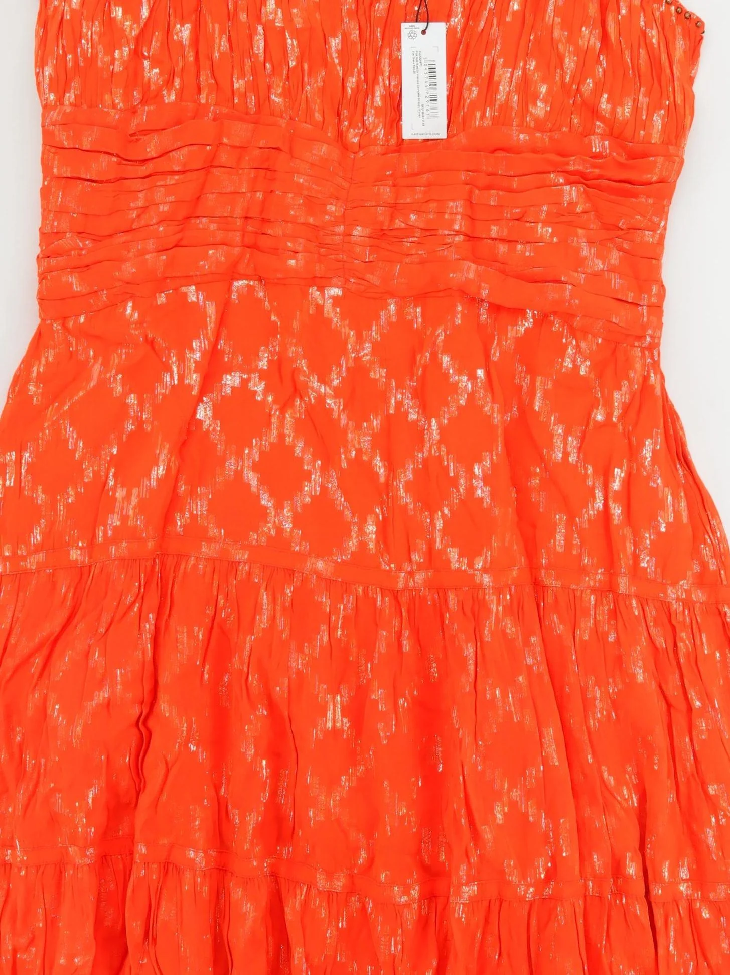 Karen Millen A-Line Maxi Dress UK20 in Orange RRP £179 - Image 3