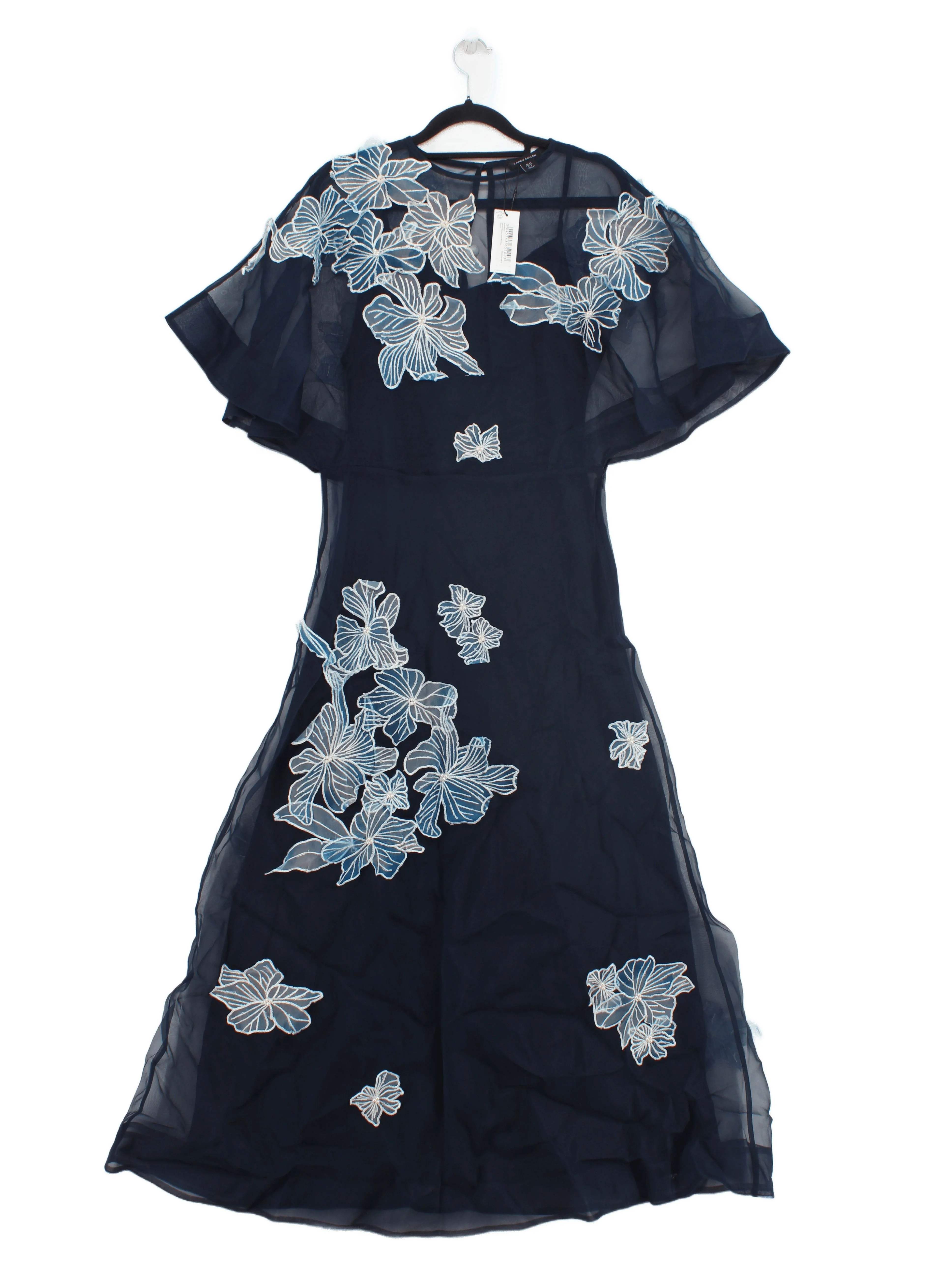 Karen Millen A-Line Midi Dress UK10 in Blue RRP £299