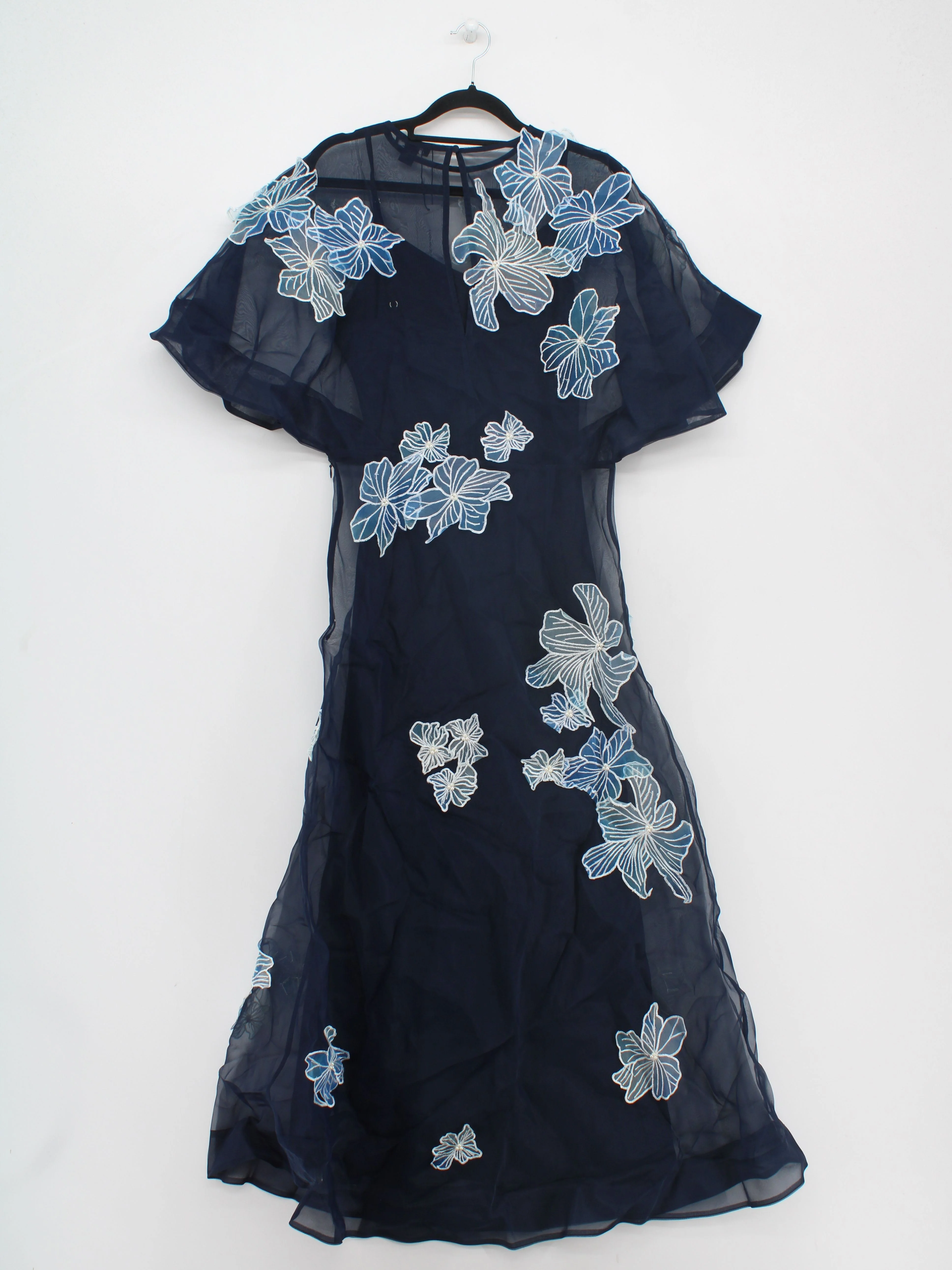 Karen Millen A-Line Midi Dress UK10 in Blue RRP £299 - Image 2