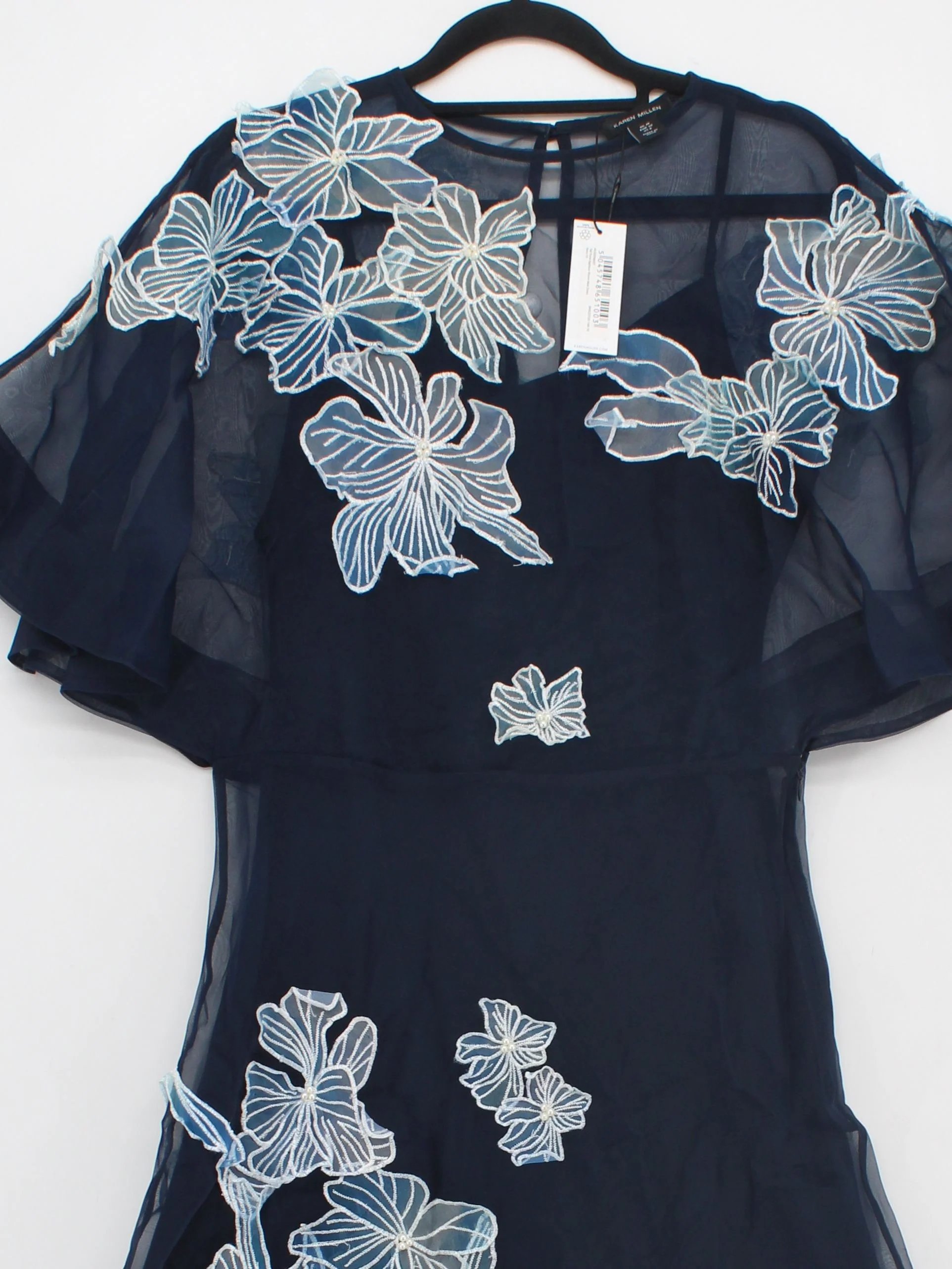 Karen Millen A-Line Midi Dress UK10 in Blue RRP £299 - Image 3