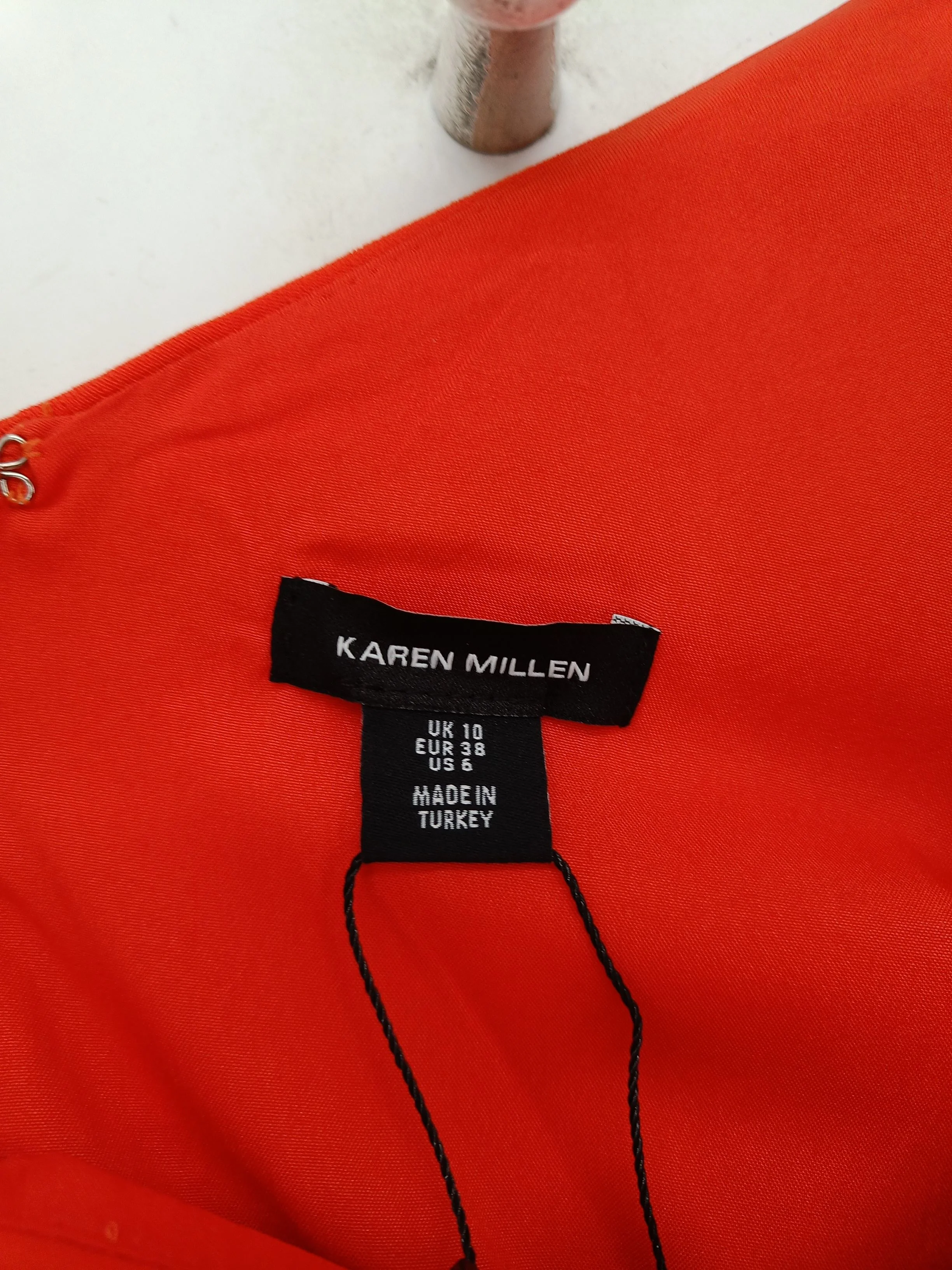 Karen Millen A-Line Midi Dress UK10 in Orange RRP £199 - Image 6