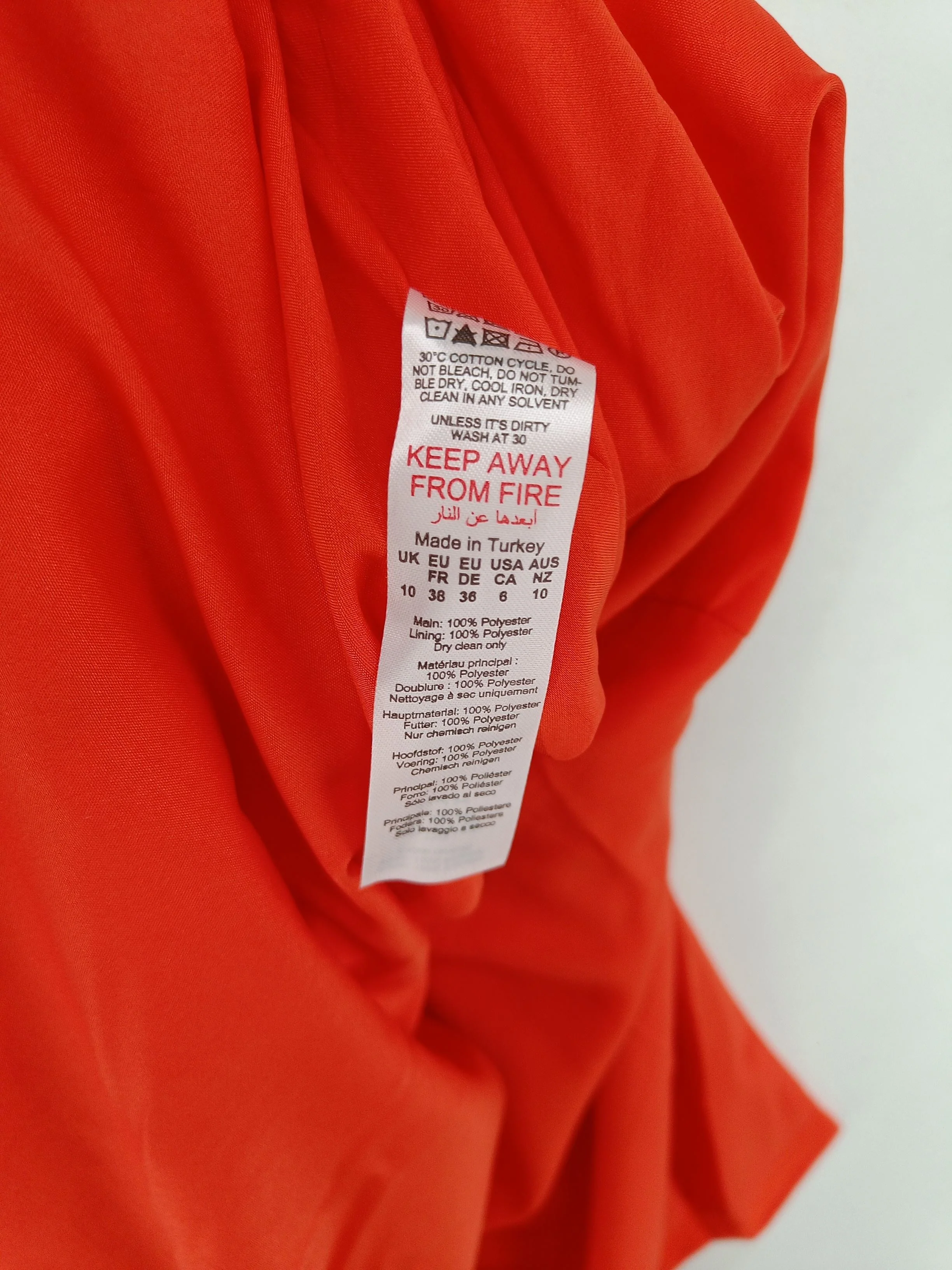 Karen Millen A-Line Midi Dress UK10 in Orange RRP £199 - Image 7
