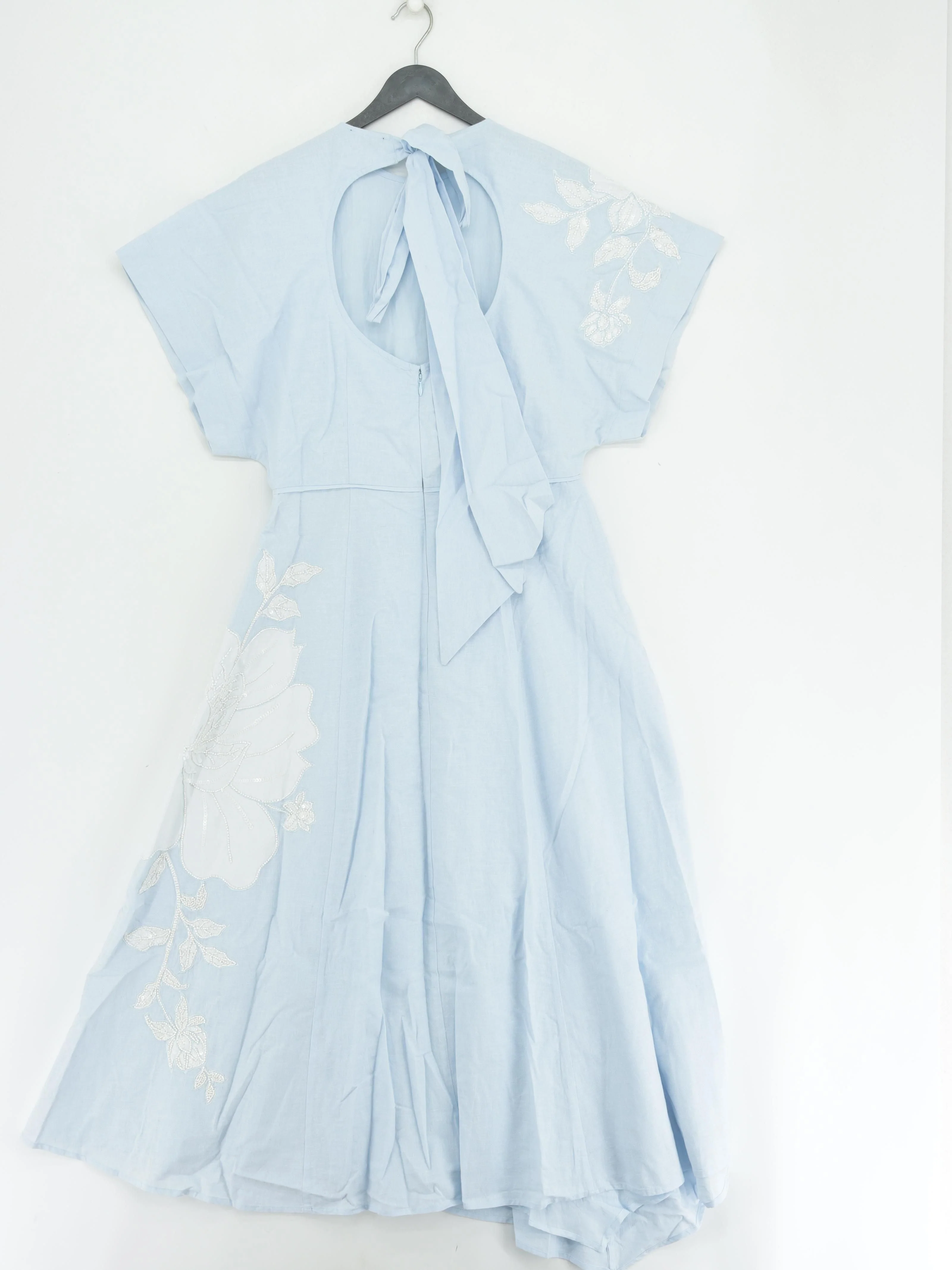 Karen Millen A-Line Midi Dress UK12 in Blue RRP £279 - Image 2