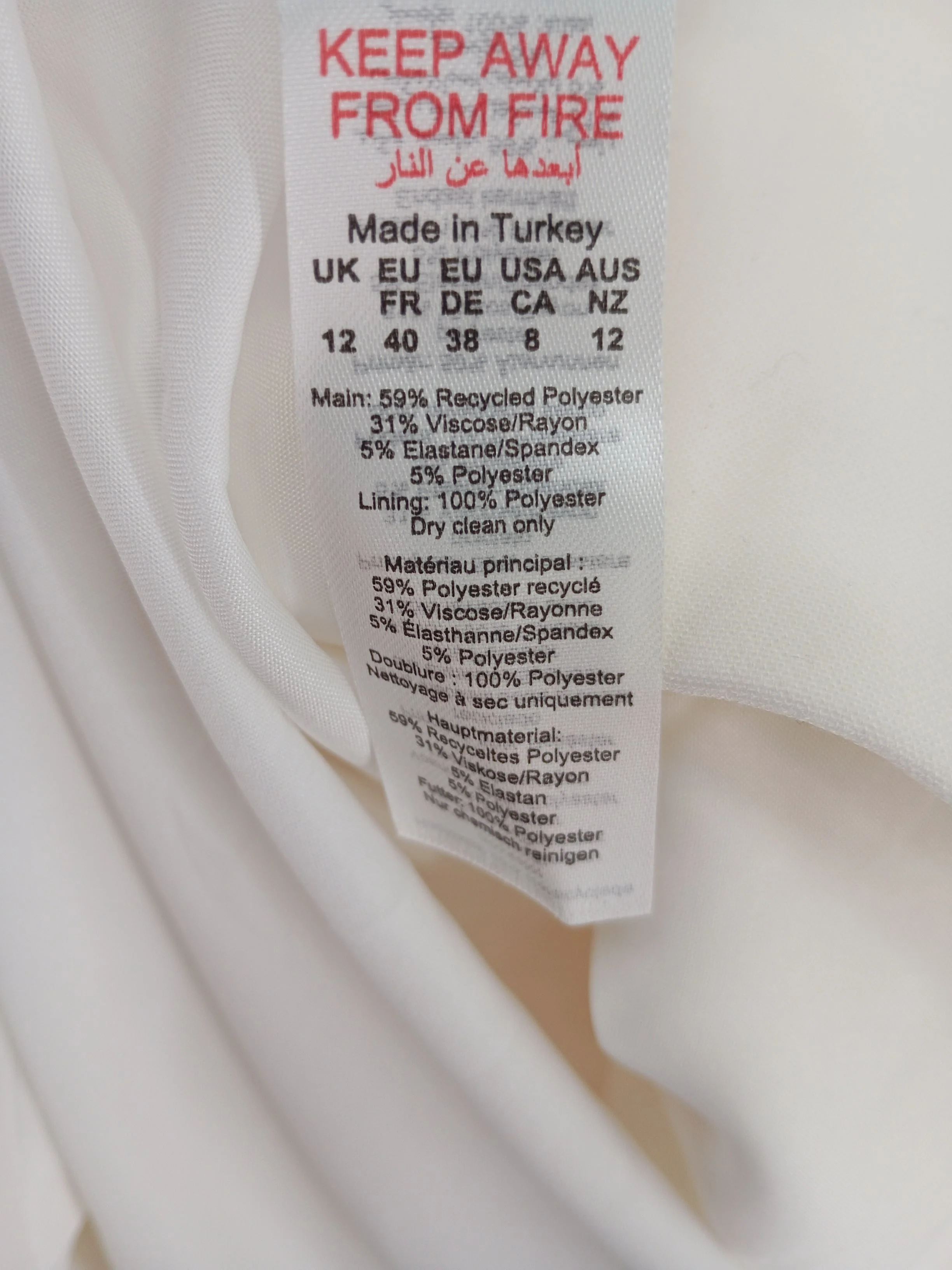 Karen Millen A-Line Midi Dress UK12 in Cream RRP £219 - Image 8
