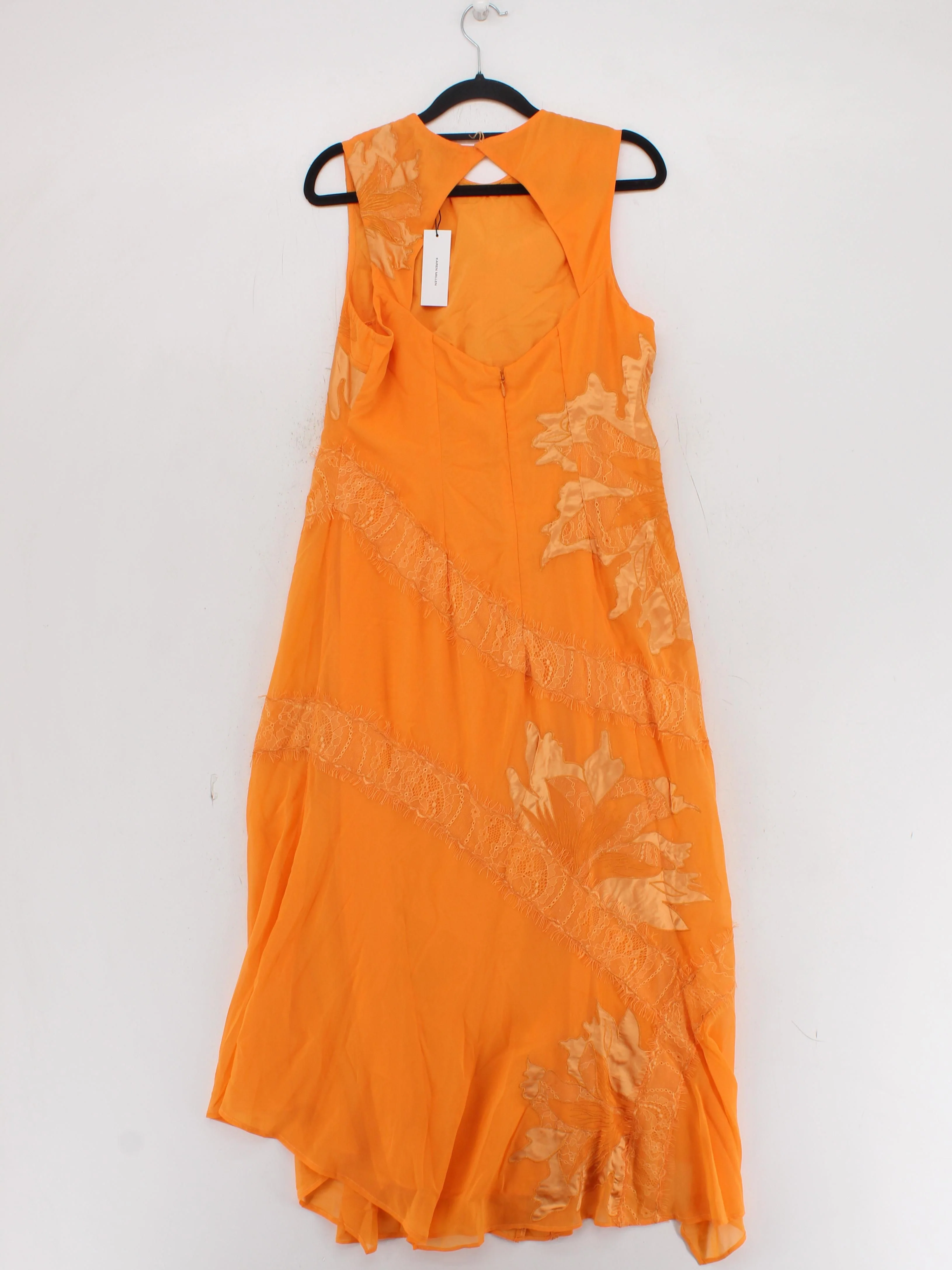 Karen Millen A-Line Midi Dress UK12 in Orange RRP £349 - Image 2