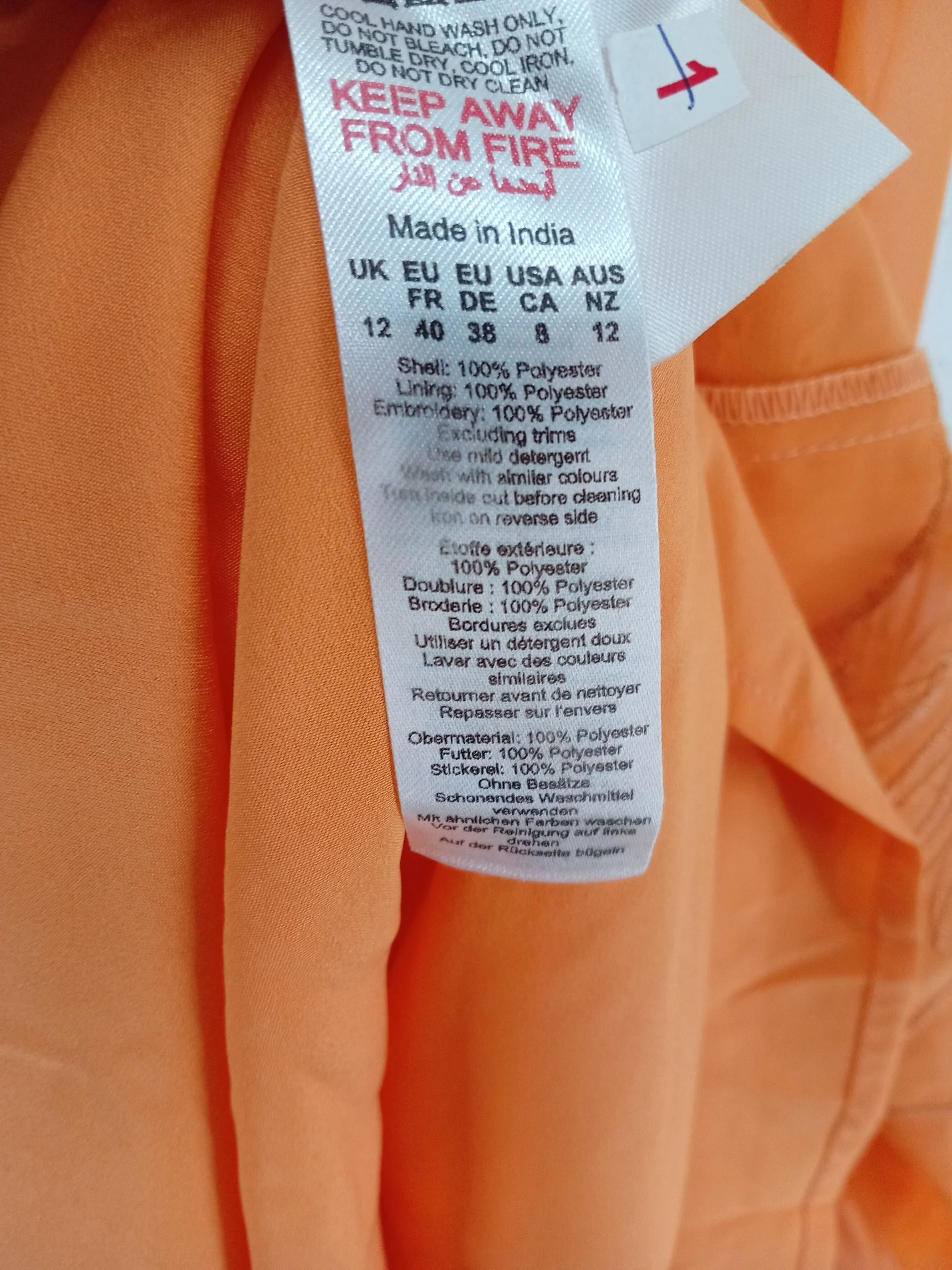 Karen Millen A-Line Midi Dress UK12 in Orange RRP £349 - Image 7