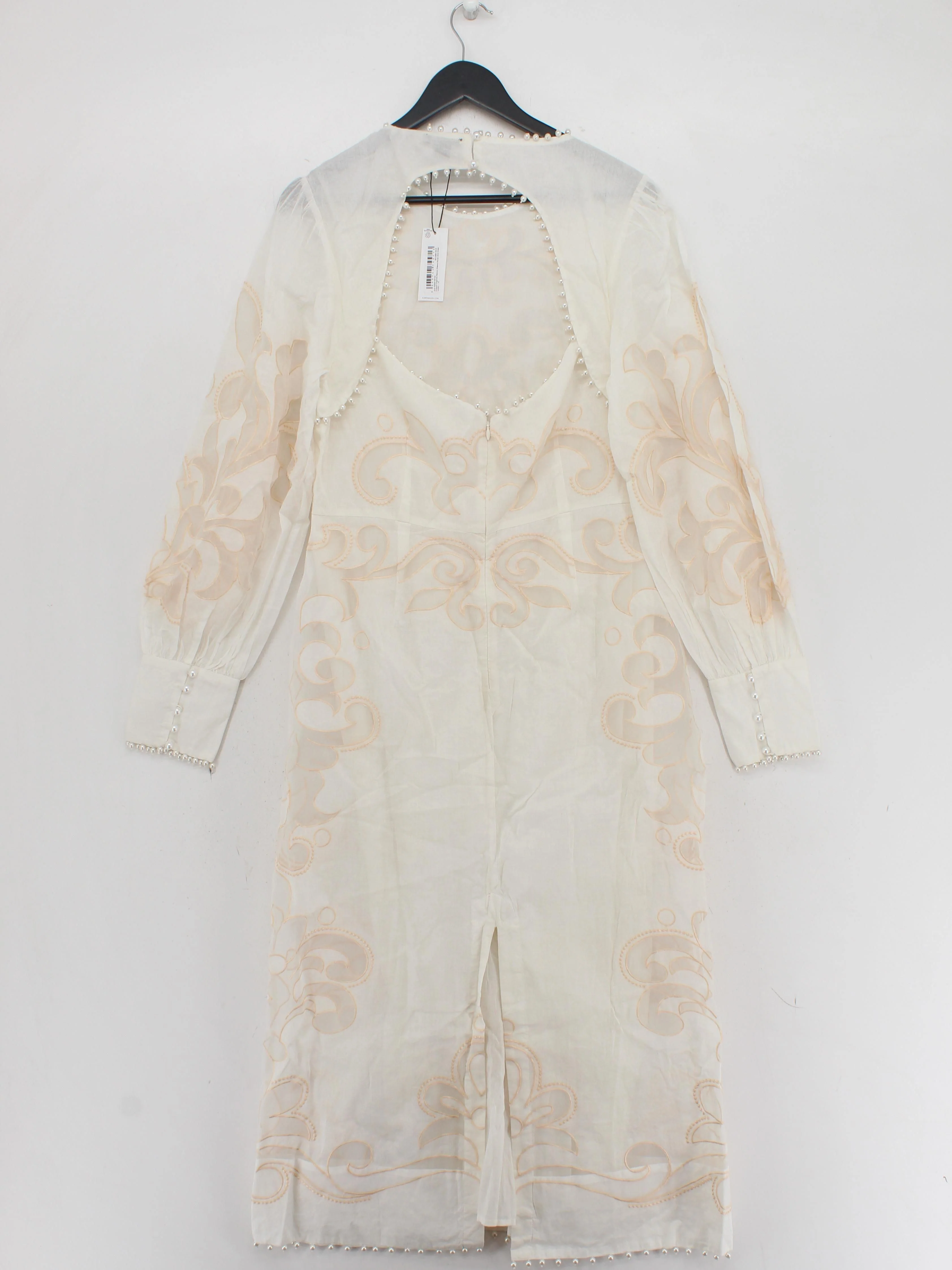 Karen Millen A-Line Midi Dress UK14 in Cream RRP £369 - Image 2