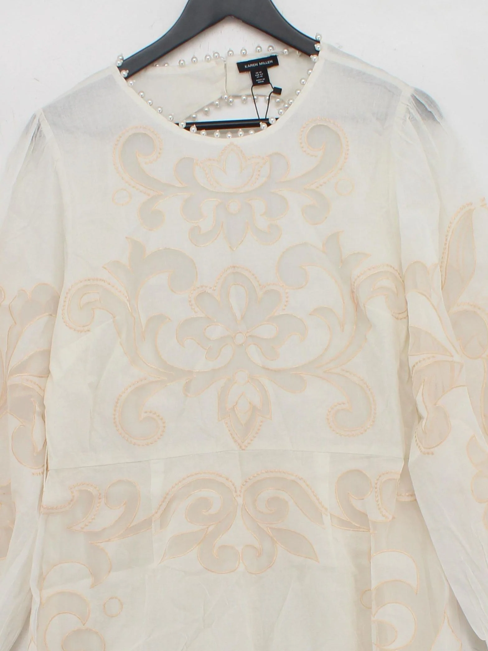 Karen Millen A-Line Midi Dress UK14 in Cream RRP £369 - Image 3