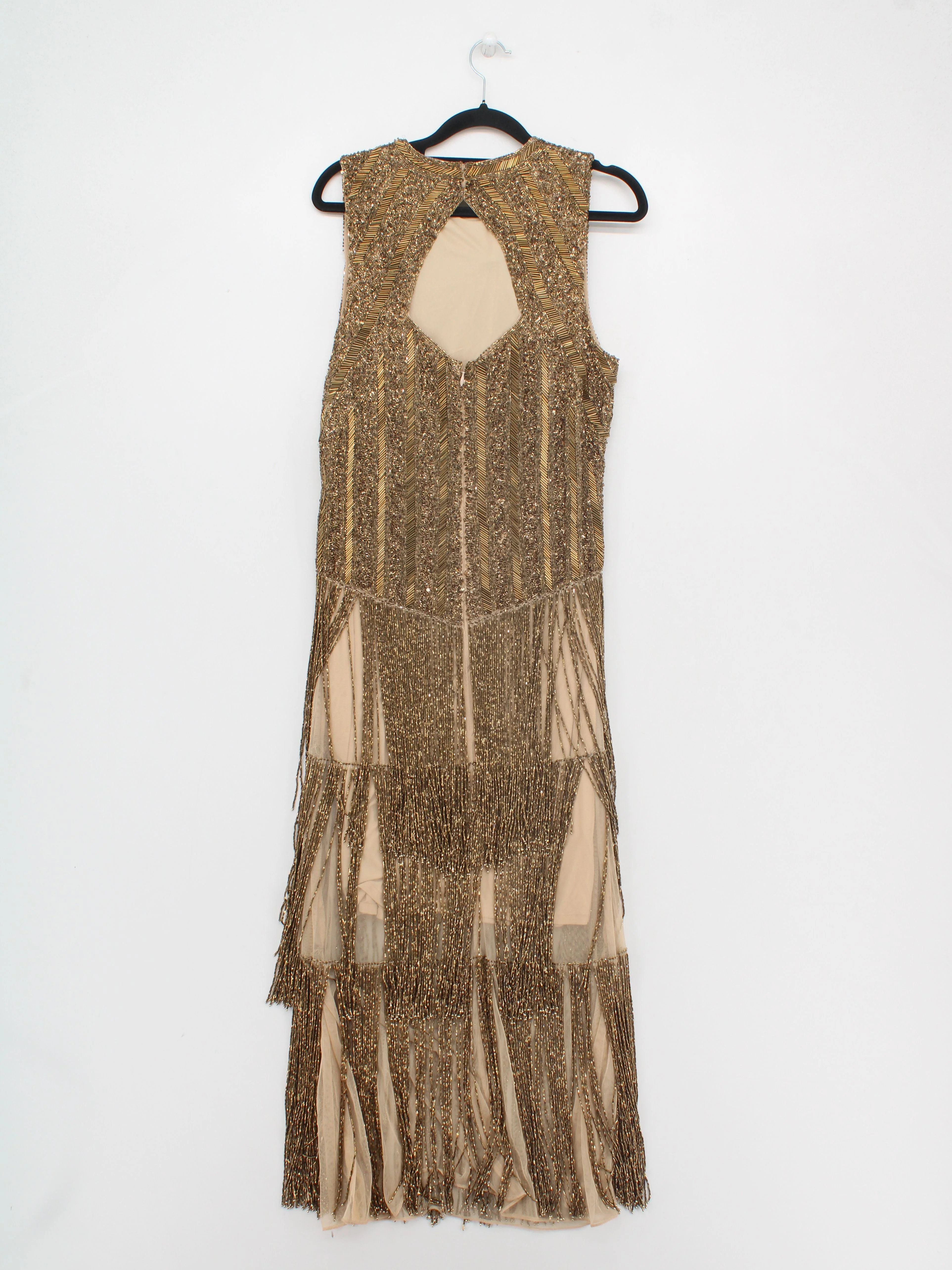 Karen Millen A-Line Midi Dress UK14 in Gold RRP £469 - Image 2