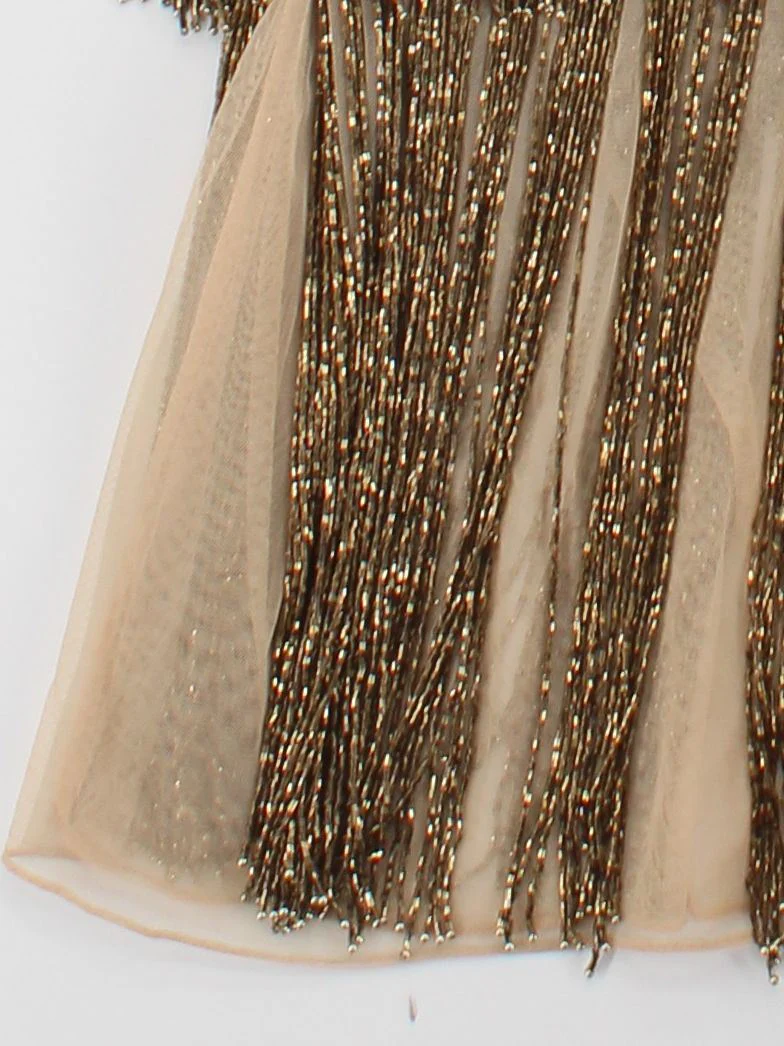 Karen Millen A-Line Midi Dress UK14 in Gold RRP £469 - Image 4