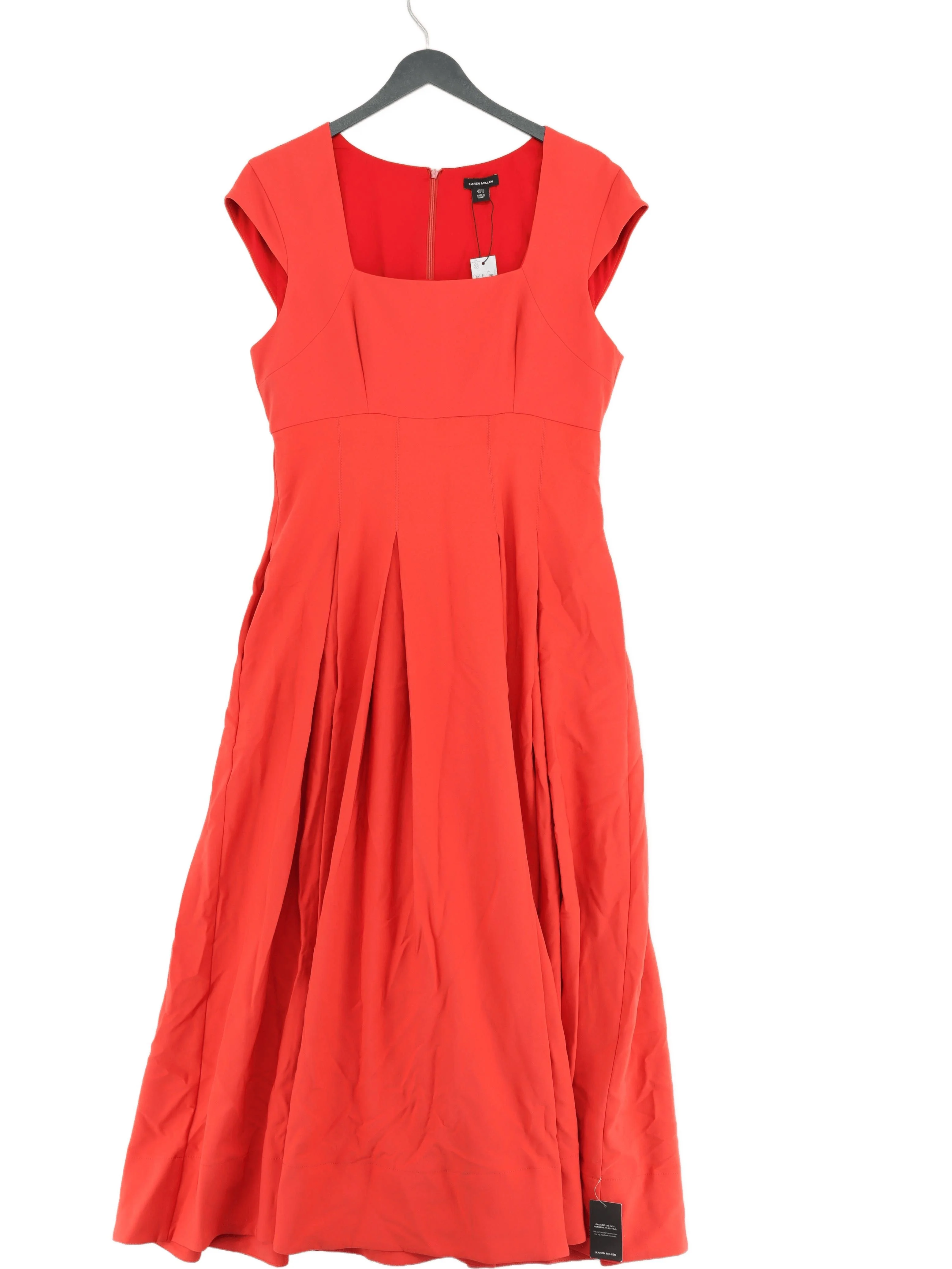 Karen Millen A-Line Midi Dress UK14 in Orange RRP £199