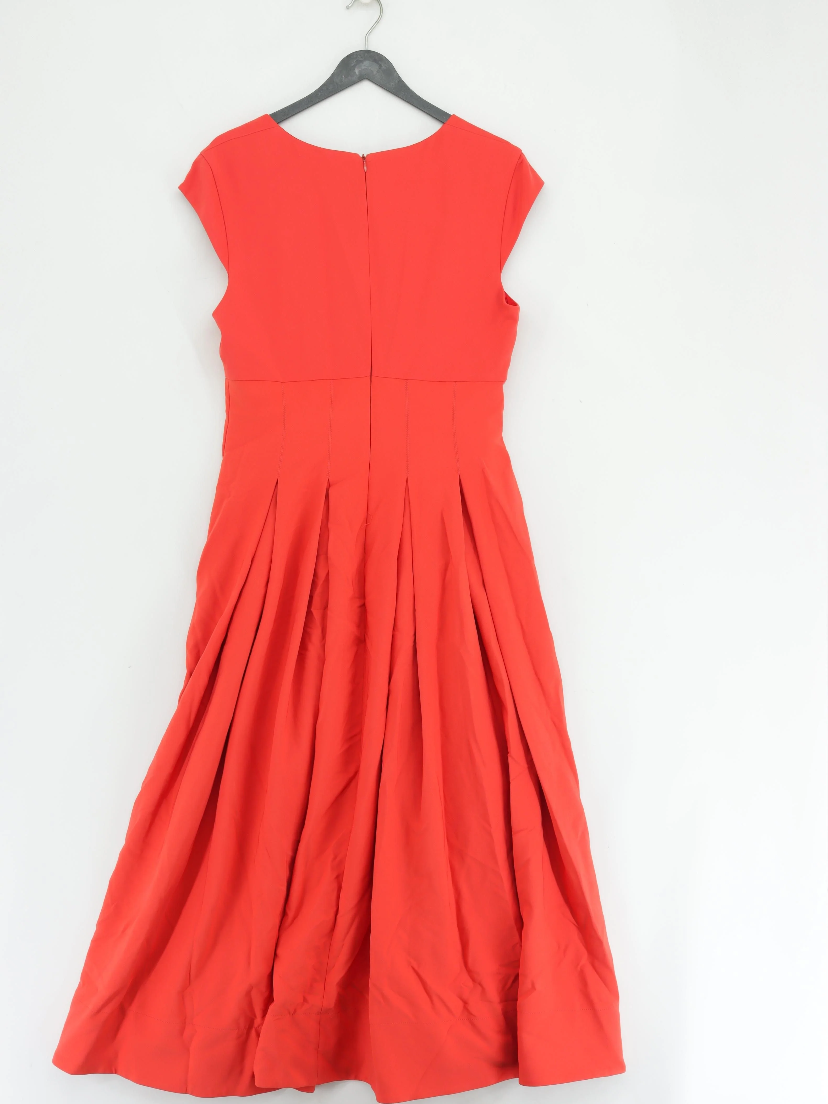 Karen Millen A-Line Midi Dress UK14 in Orange RRP £199 - Image 2
