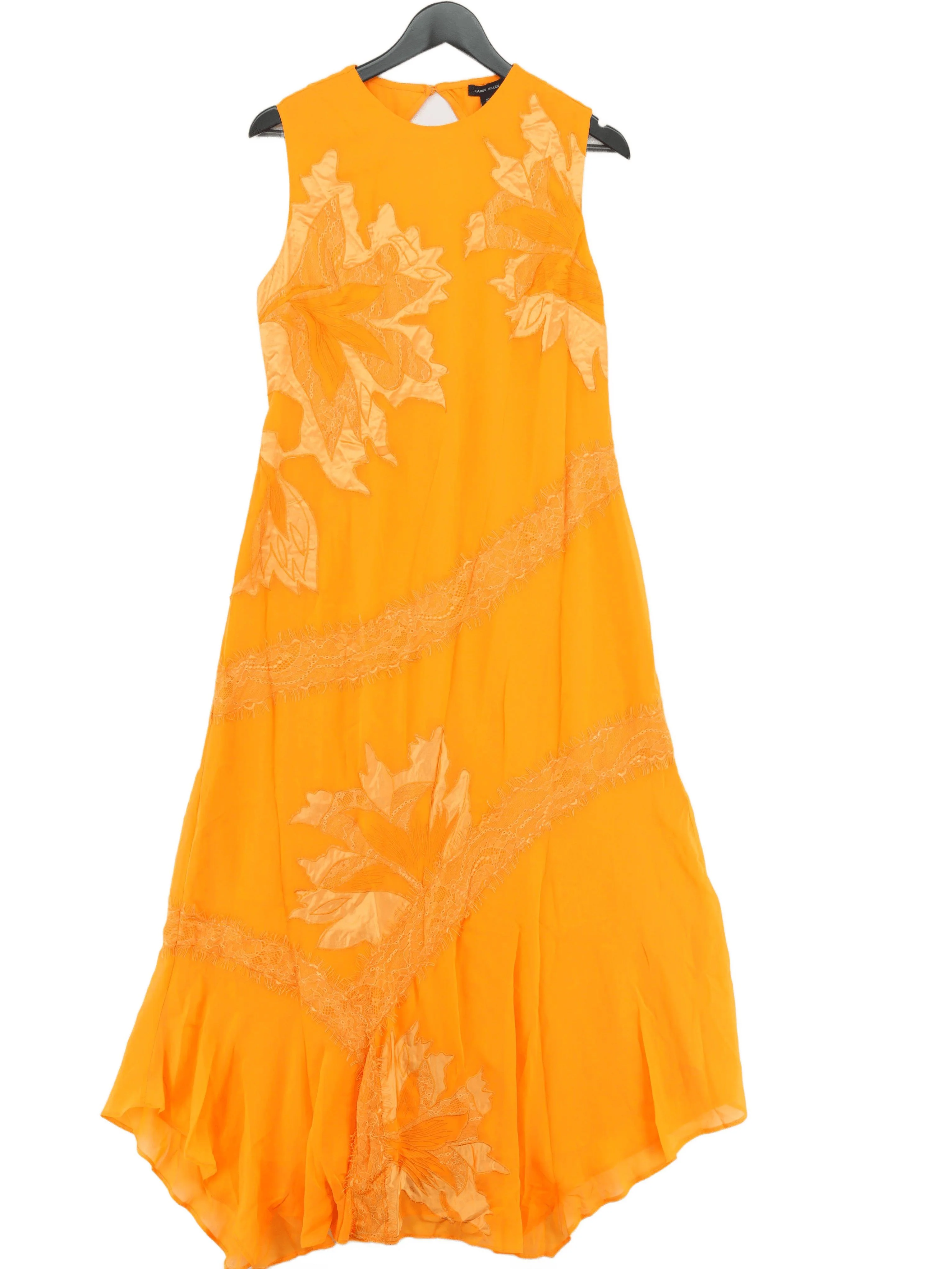 Karen Millen A-Line Midi Dress UK14 in Orange RRP £349