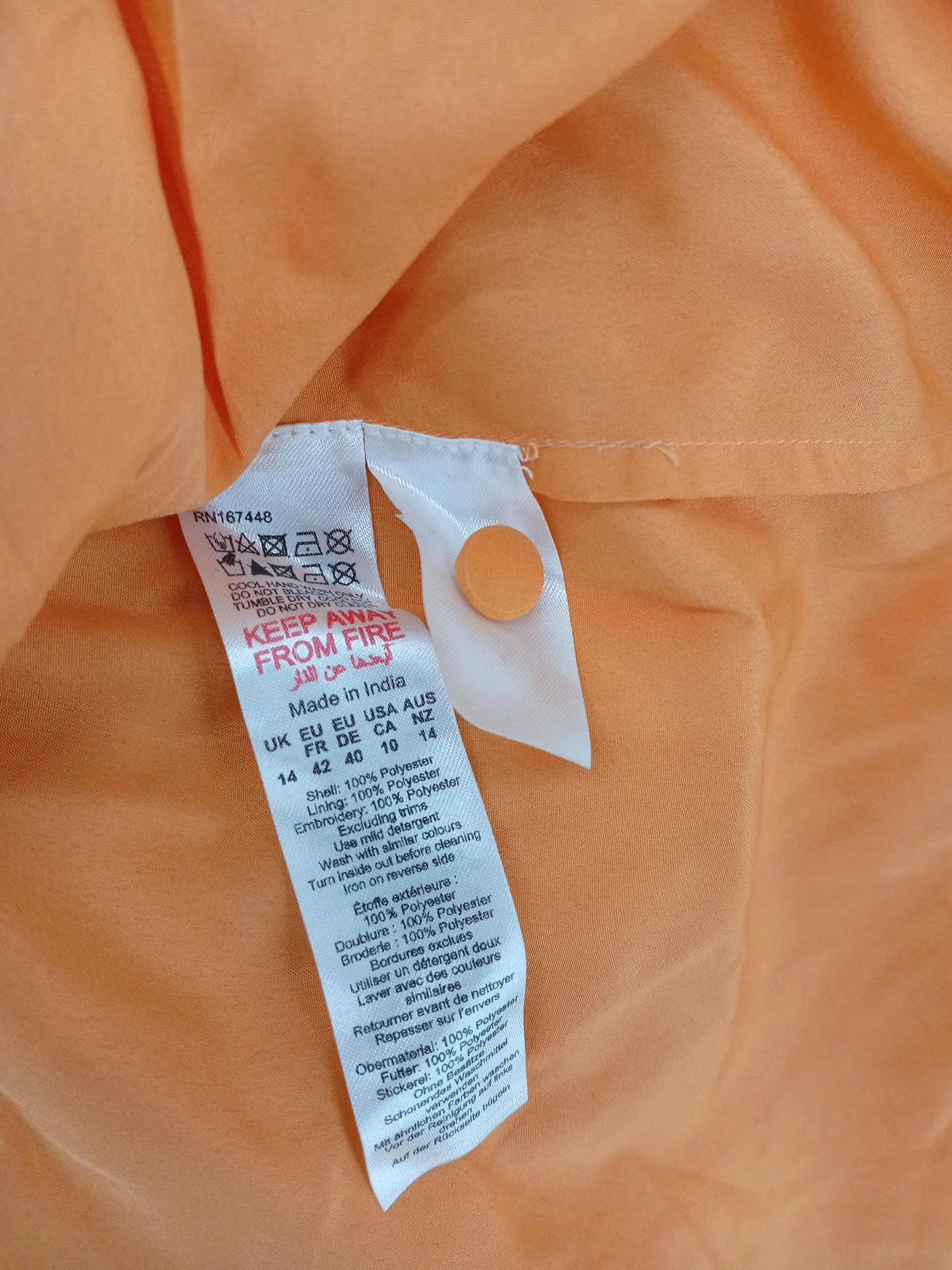 Karen Millen A-Line Midi Dress UK14 in Orange RRP £349 - Image 7