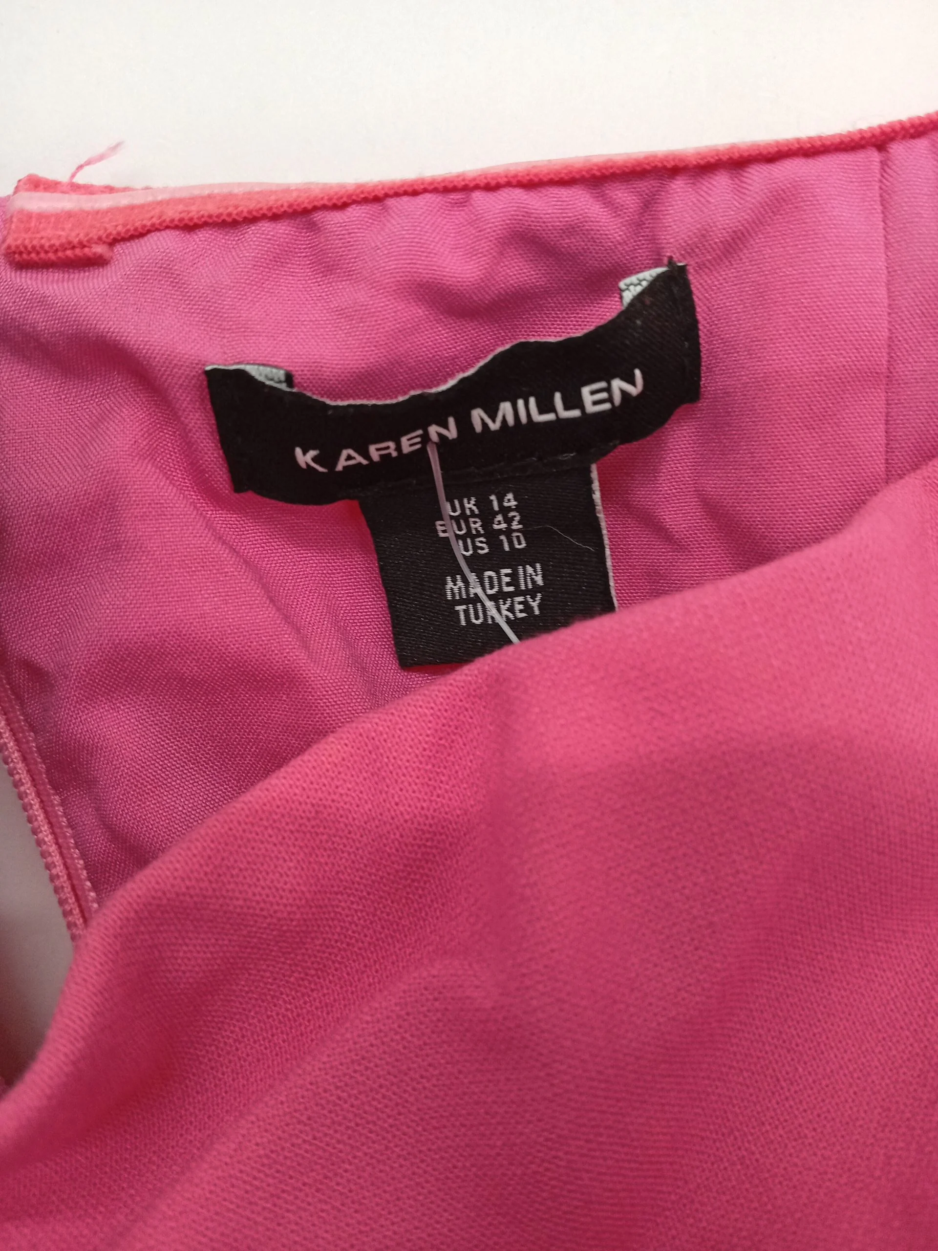 Karen Millen A-Line Midi Dress UK14 in Pink RRP £229 - Image 6