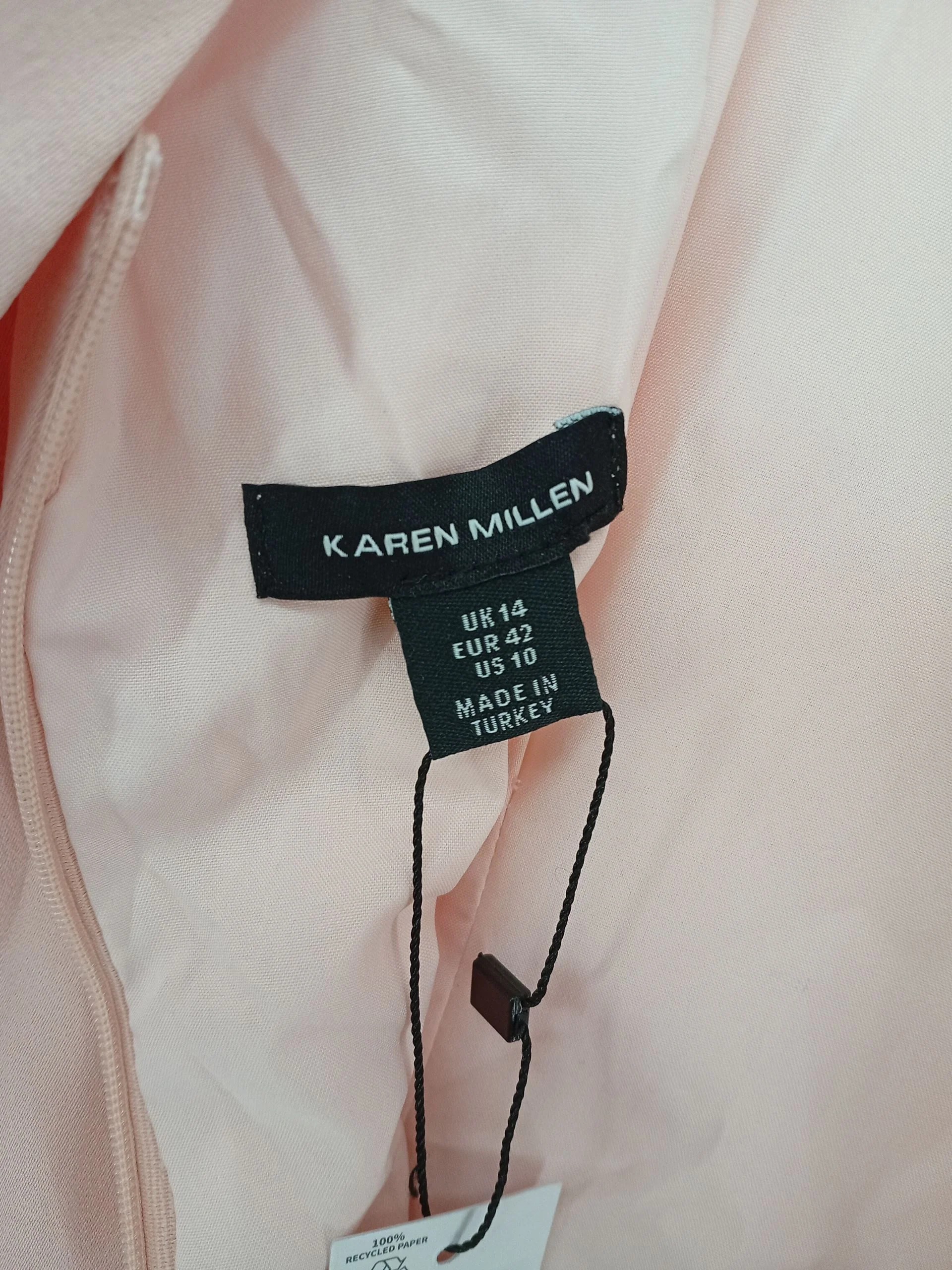 Karen Millen A-Line Midi Dress UK14 in Pink RRP £229 - Image 6