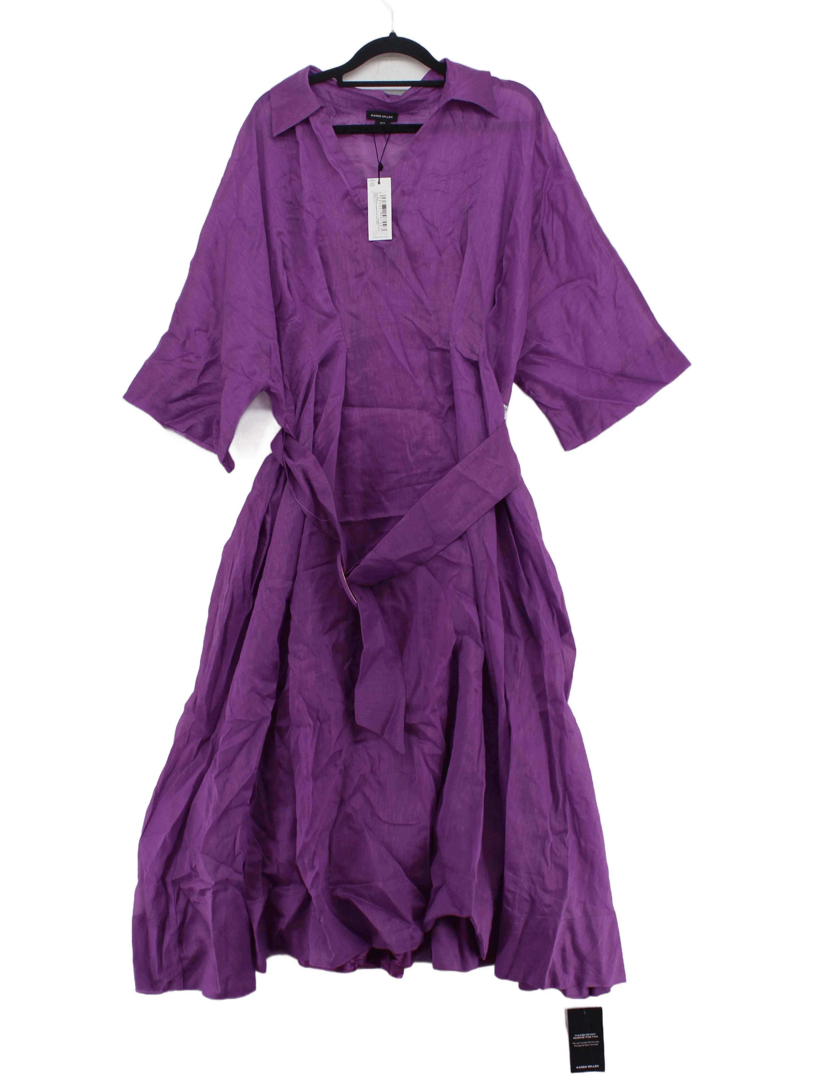 Karen Millen A-Line Midi Dress UK16 in Purple RRP £169
