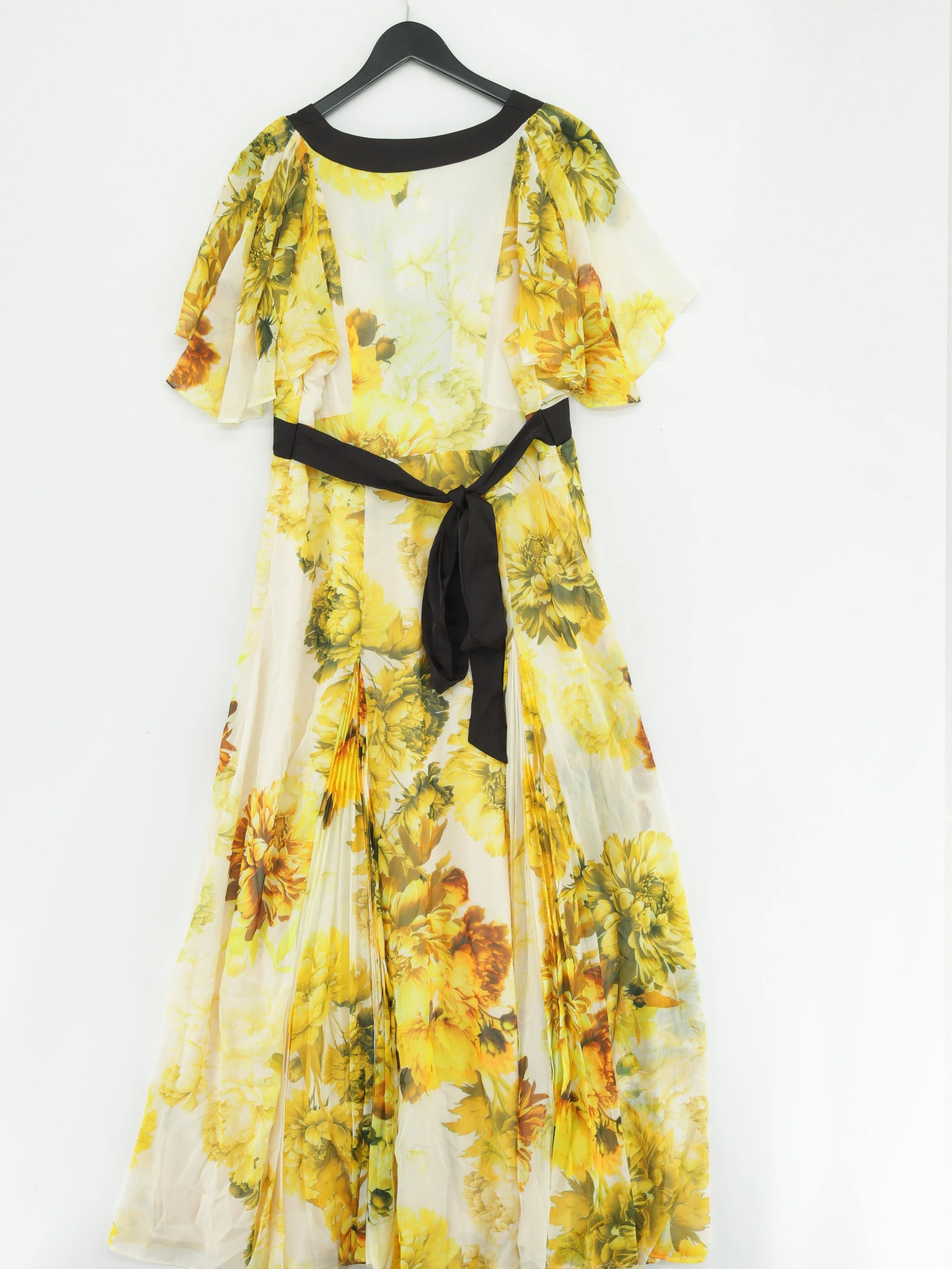 Karen Millen A-Line Midi Dress UK16 in Yellow RRP £159 - Image 2