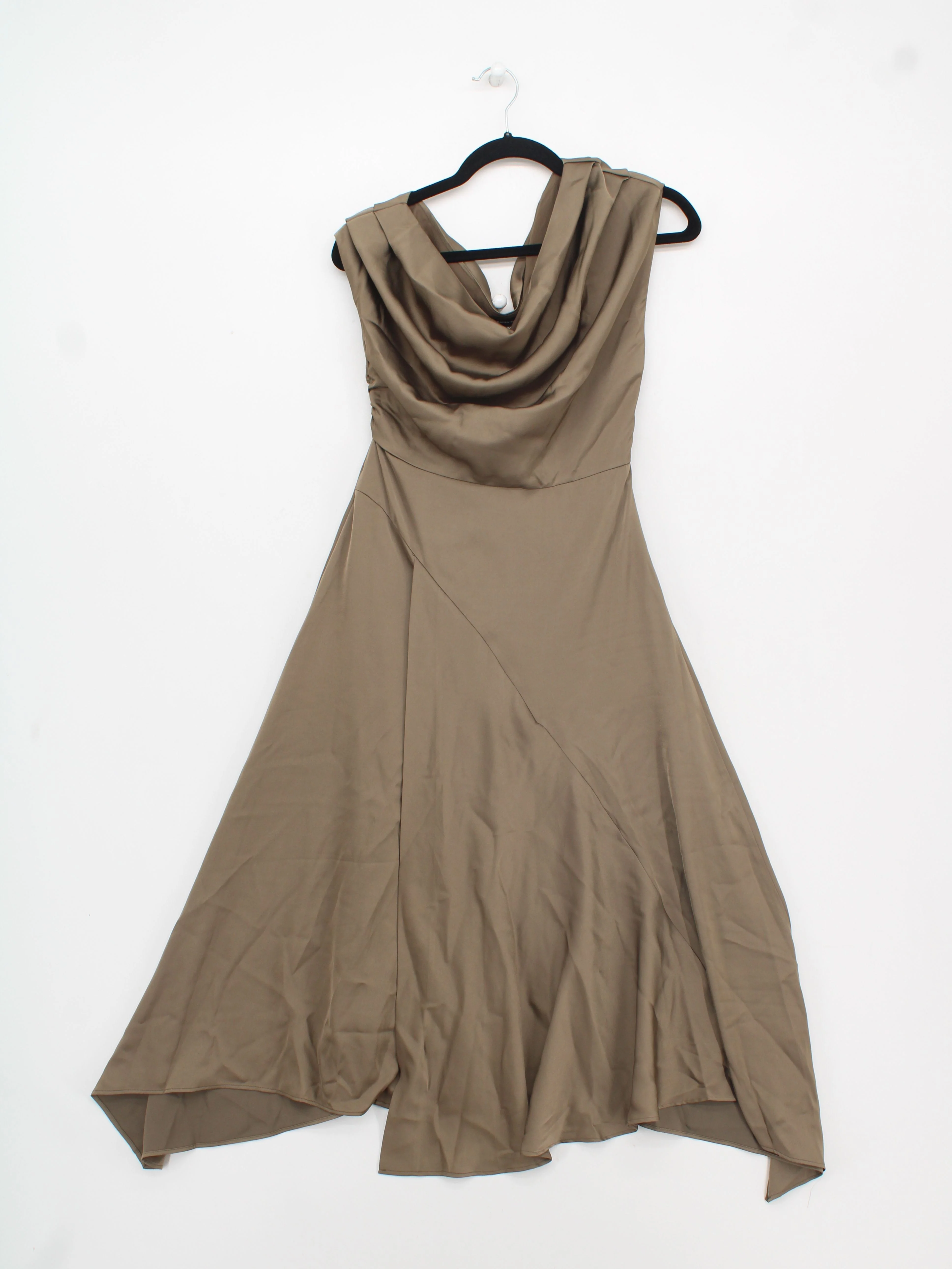 Karen Millen A-Line Midi Dress UK6 in Brown RRP £99 - Image 2